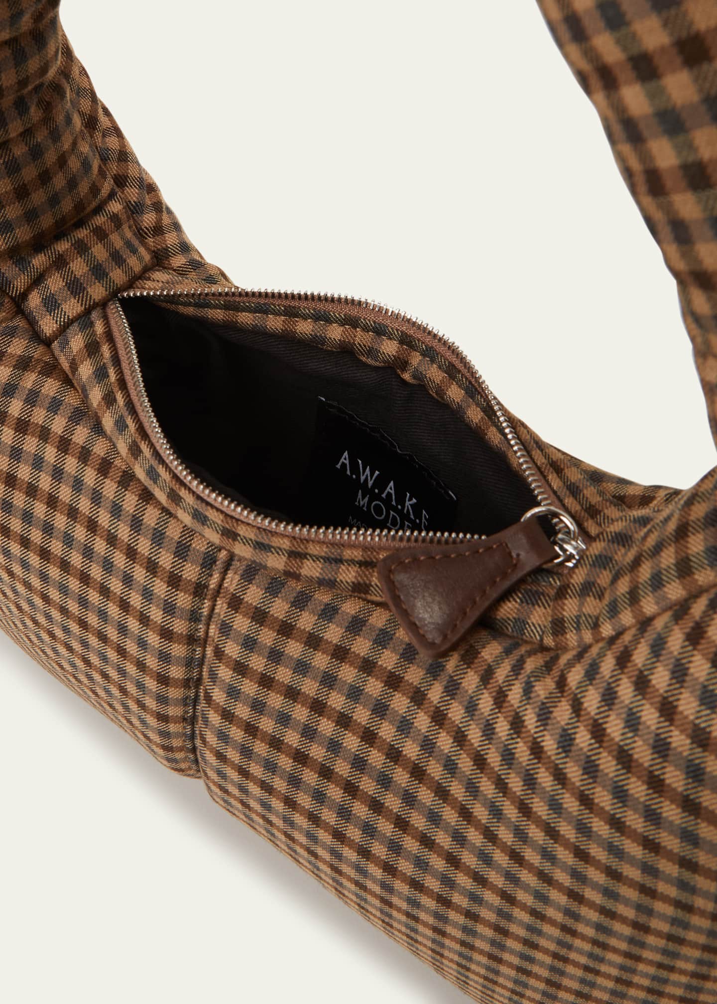 A.W.A.K.E. MODE Mia Gingham Knot Top-Handle Bag Image 4 of 5
