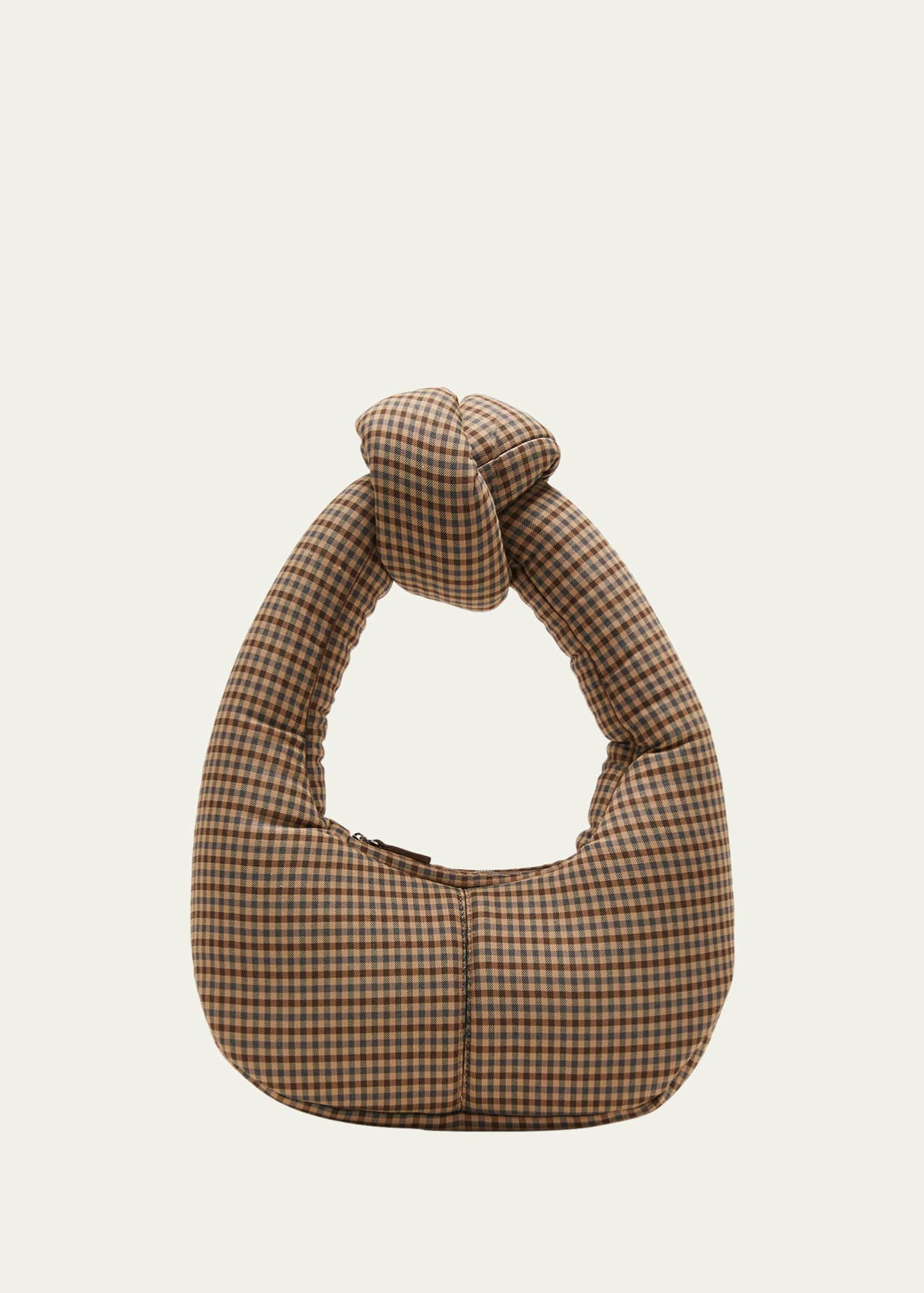 A.W.A.K.E. MODE Mia Gingham Knot Top-Handle Bag Image 1 of 5