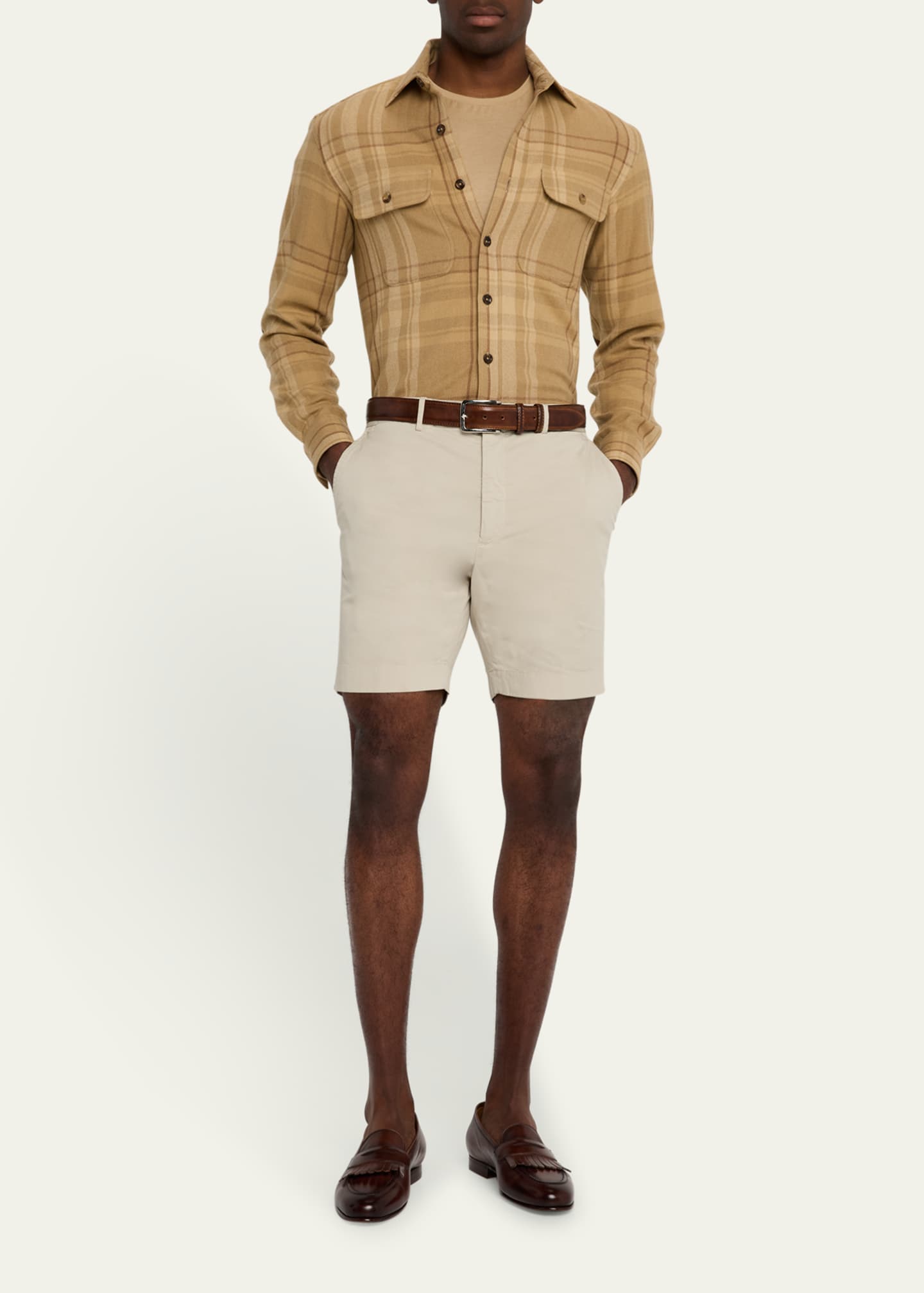 Ralph Lauren Purple Label Men's Eaton Cotton-Stretch Shorts Image 2 of 5