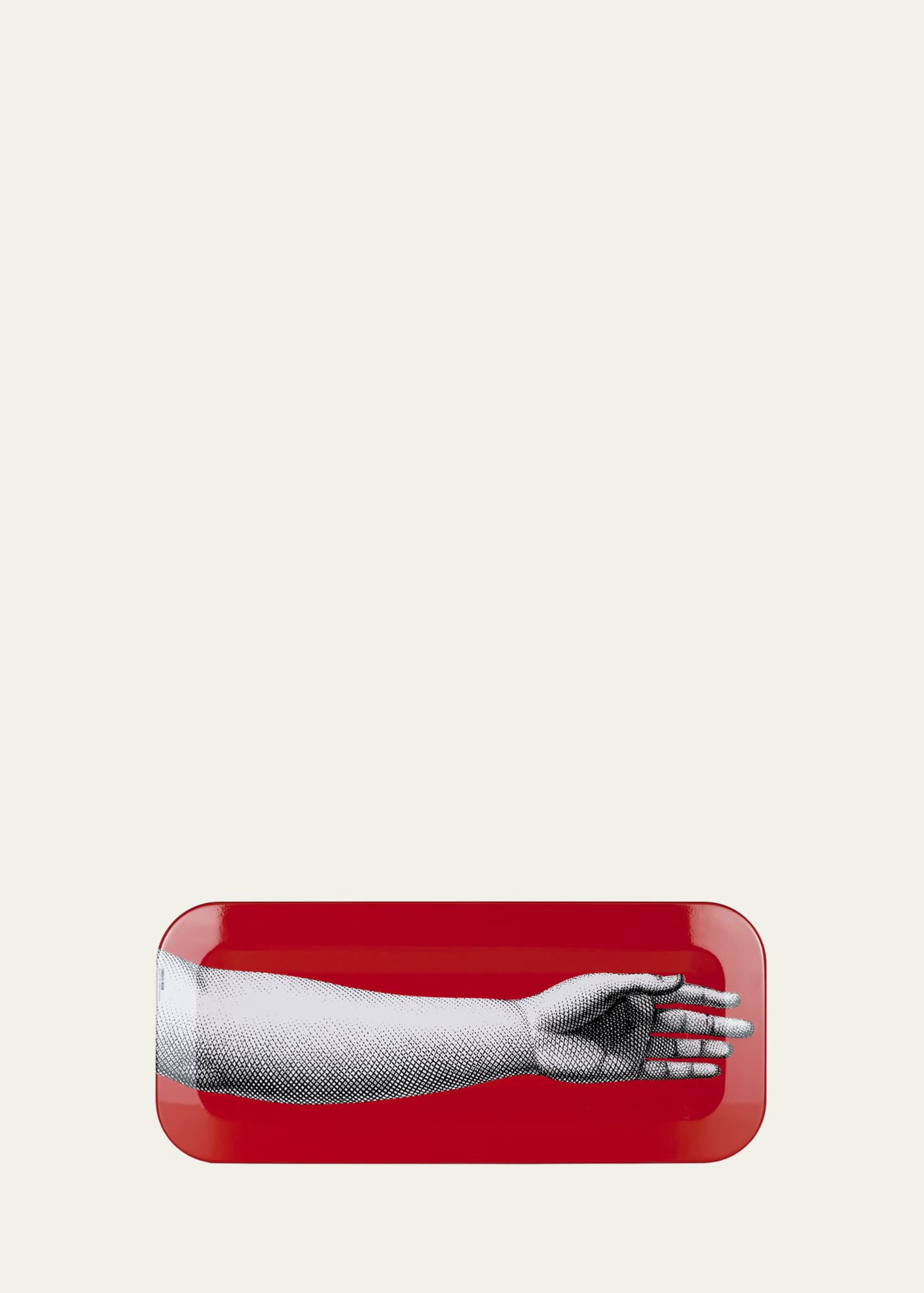 Fornasetti Tray 25X60cm - Mano Black White Red