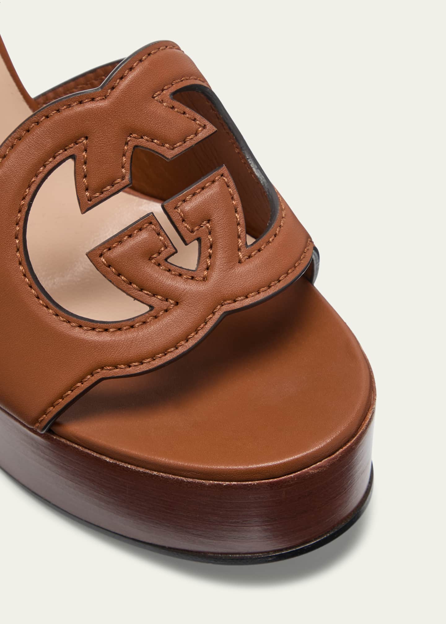 Gucci GG Cutout Ankle-Strap Platform Sandals Image 5 of 5