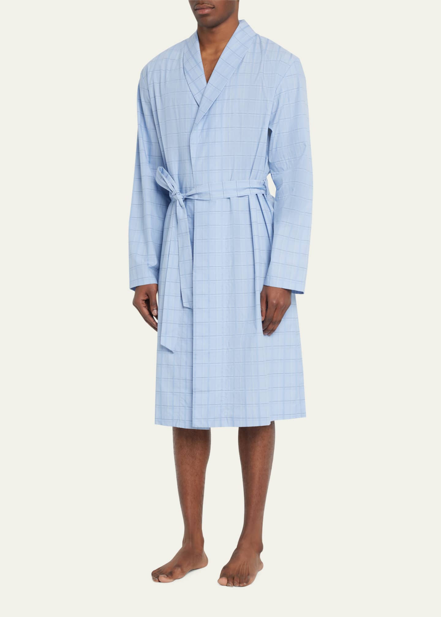 Hanro Men's Ian Cotton Poplin Robe Bergdorf Goodman