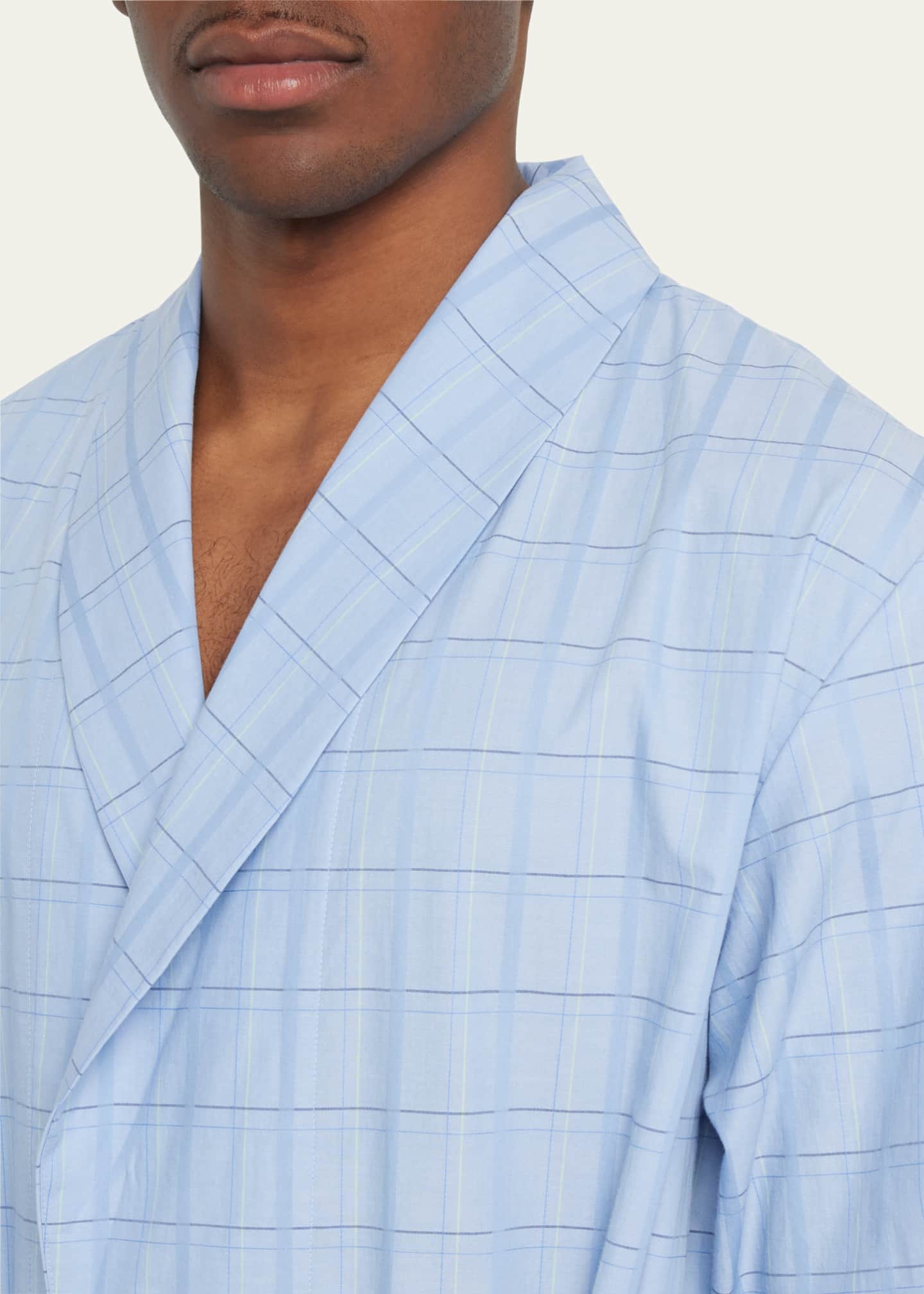 Hanro Men's Ian Cotton Poplin Robe Bergdorf Goodman