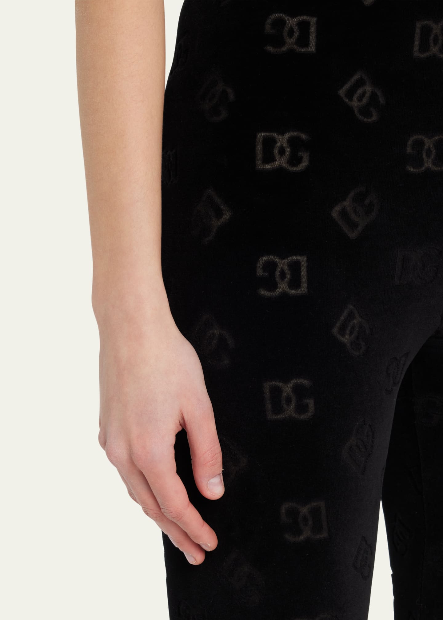 Women's Leggings In Monogram Chenille by Dolce & Gabbana