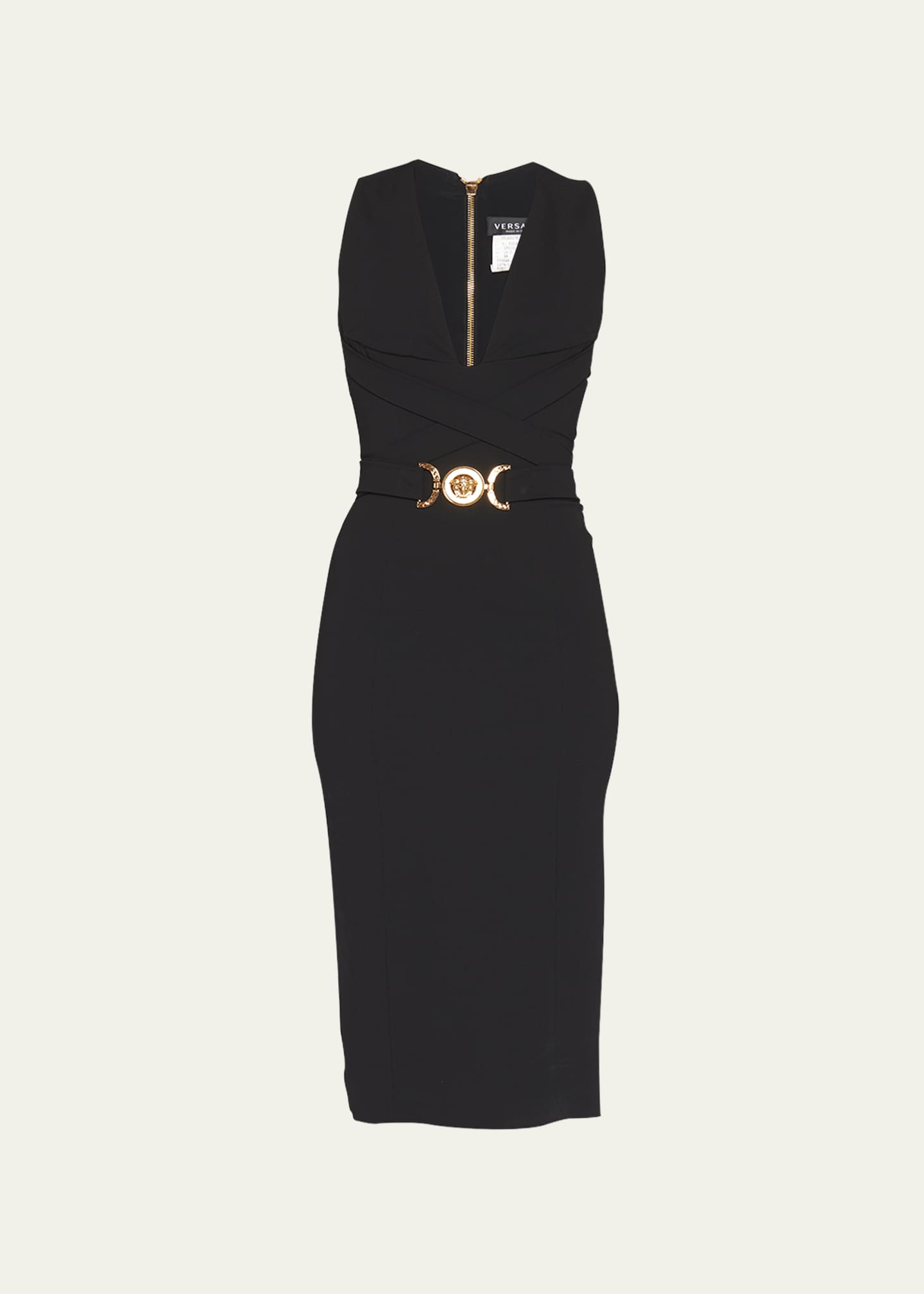 Versace black belt dress sales