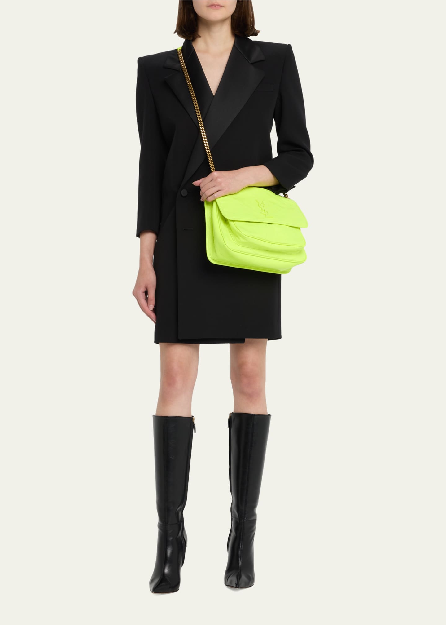 Saint Laurent Niki Medium YSL Fluorescent Shoulder Bag - Bergdorf Goodman