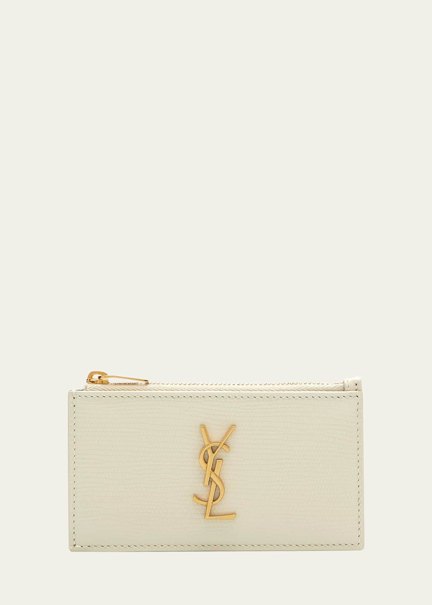 Saint Laurent Men's Fragments Leather Zip Card Case - Bergdorf Goodman