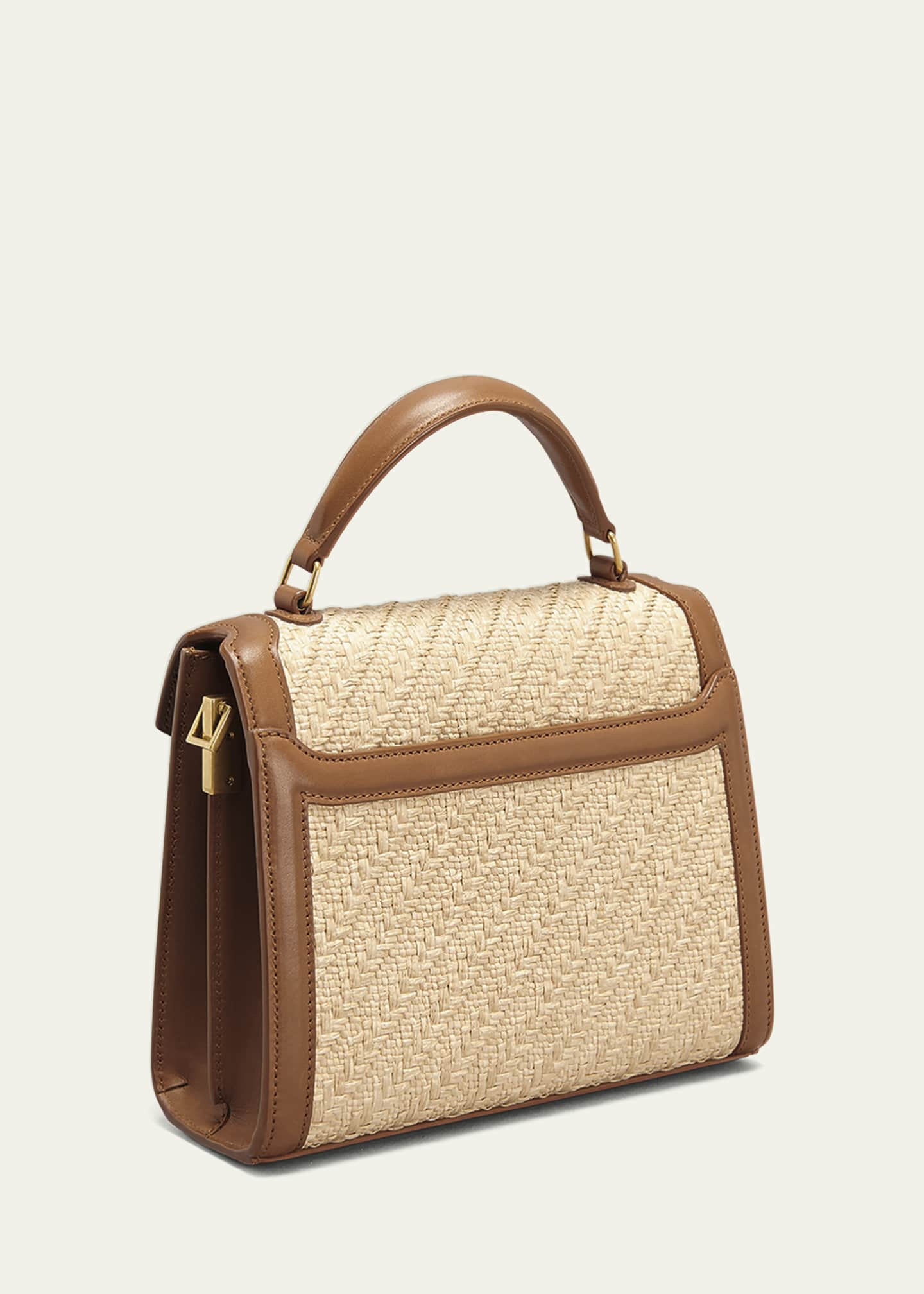 Saint Laurent Cassandra Mini YSL Raffia Top-Handle Bag - Bergdorf