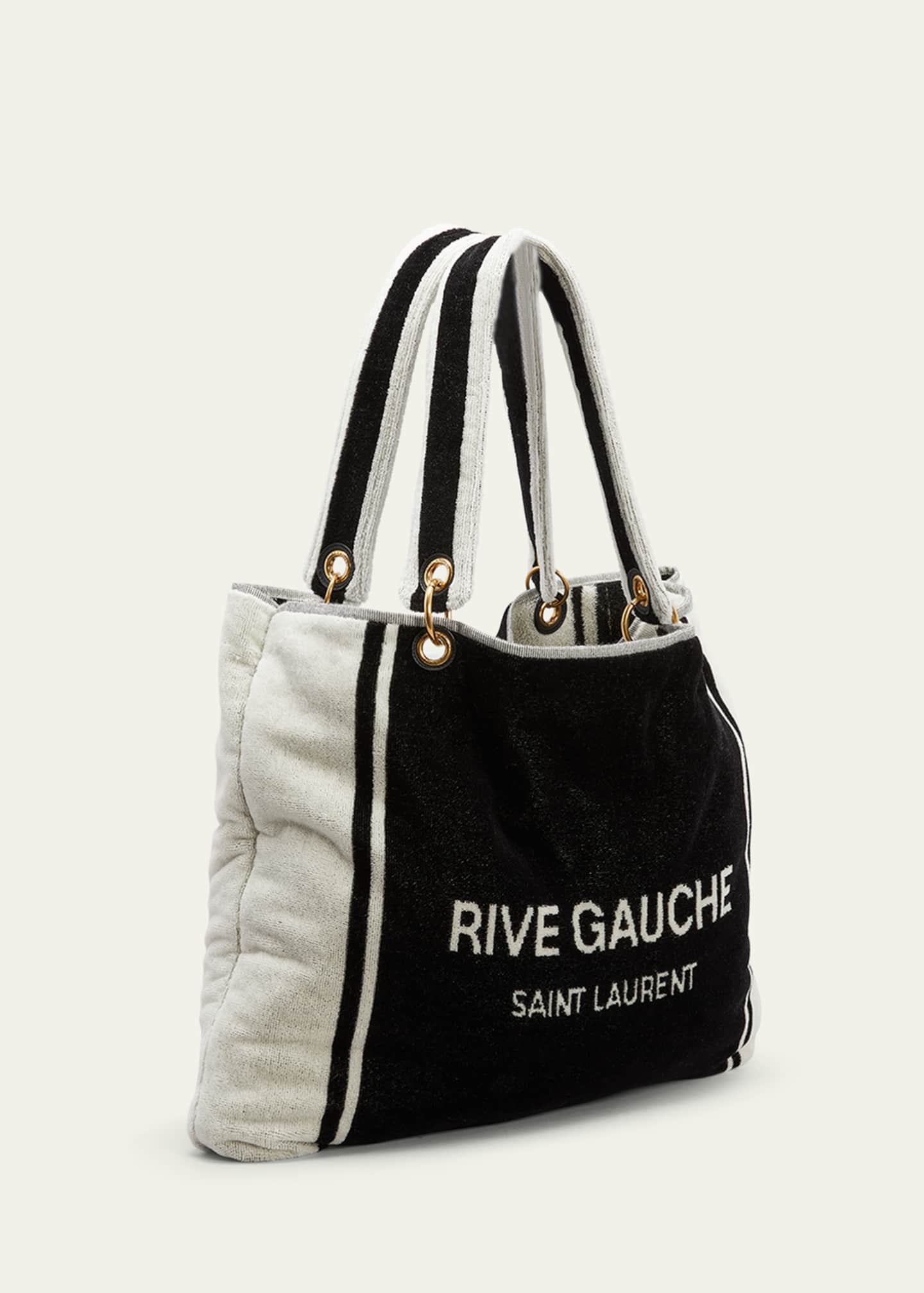 Saint Laurent Rive Gauche Towel Cabas in Terrycloth Image 3 of 6