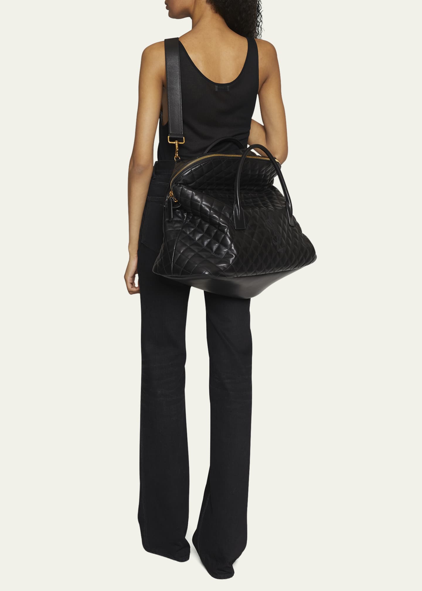 Saint Laurent Es Giant YSL Travel Bag in Smooth Quilted Leather ...