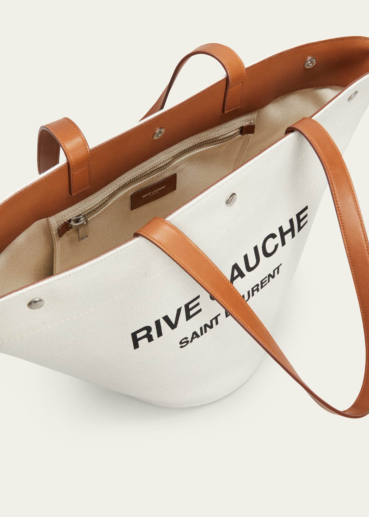 Saint Laurent Rive Gauche Canvas Bucket Bag - ShopStyle