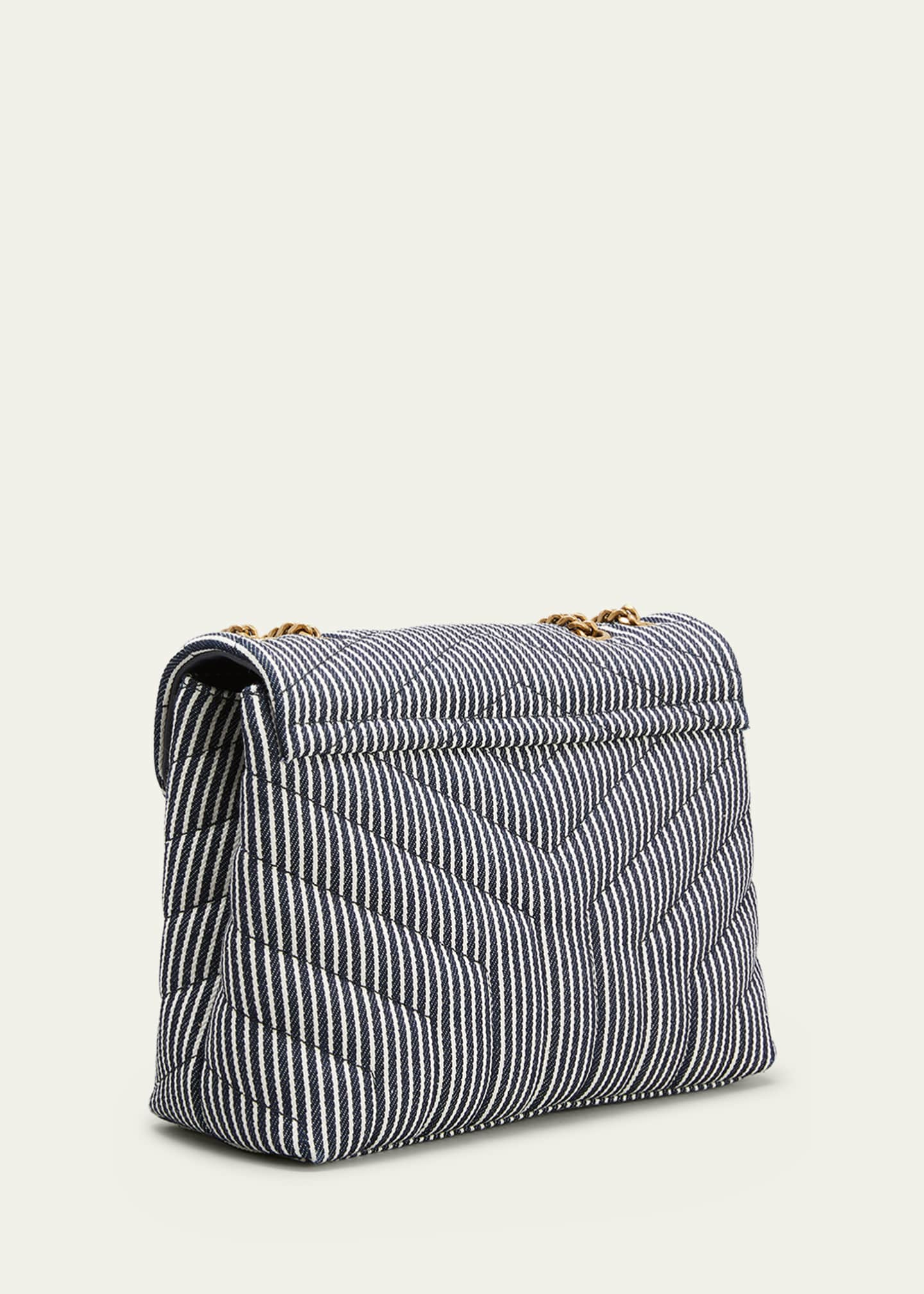 Saint Laurent Loulou Small Striped Chain Shoulder Bag