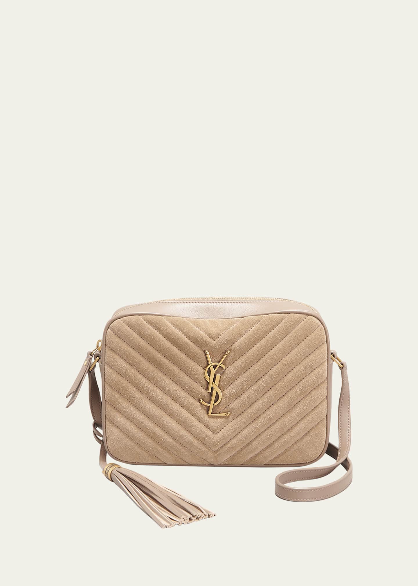 Saint Laurent Lou Medium Ysl Quilted Leather Crossbody Bag Taupe