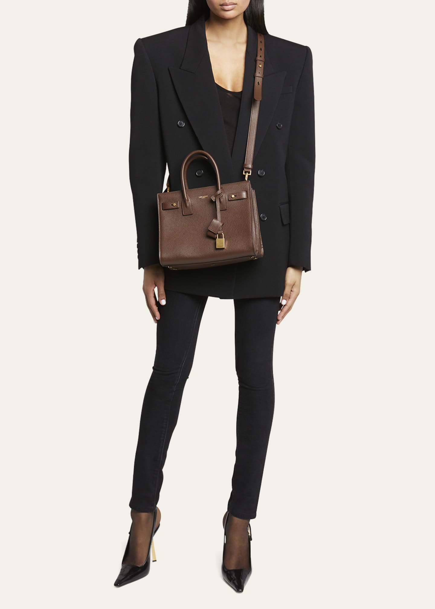 Saint Laurent Sac De Jour Baby Top Handle Bag in Grained Leather Bergdorf Goodman