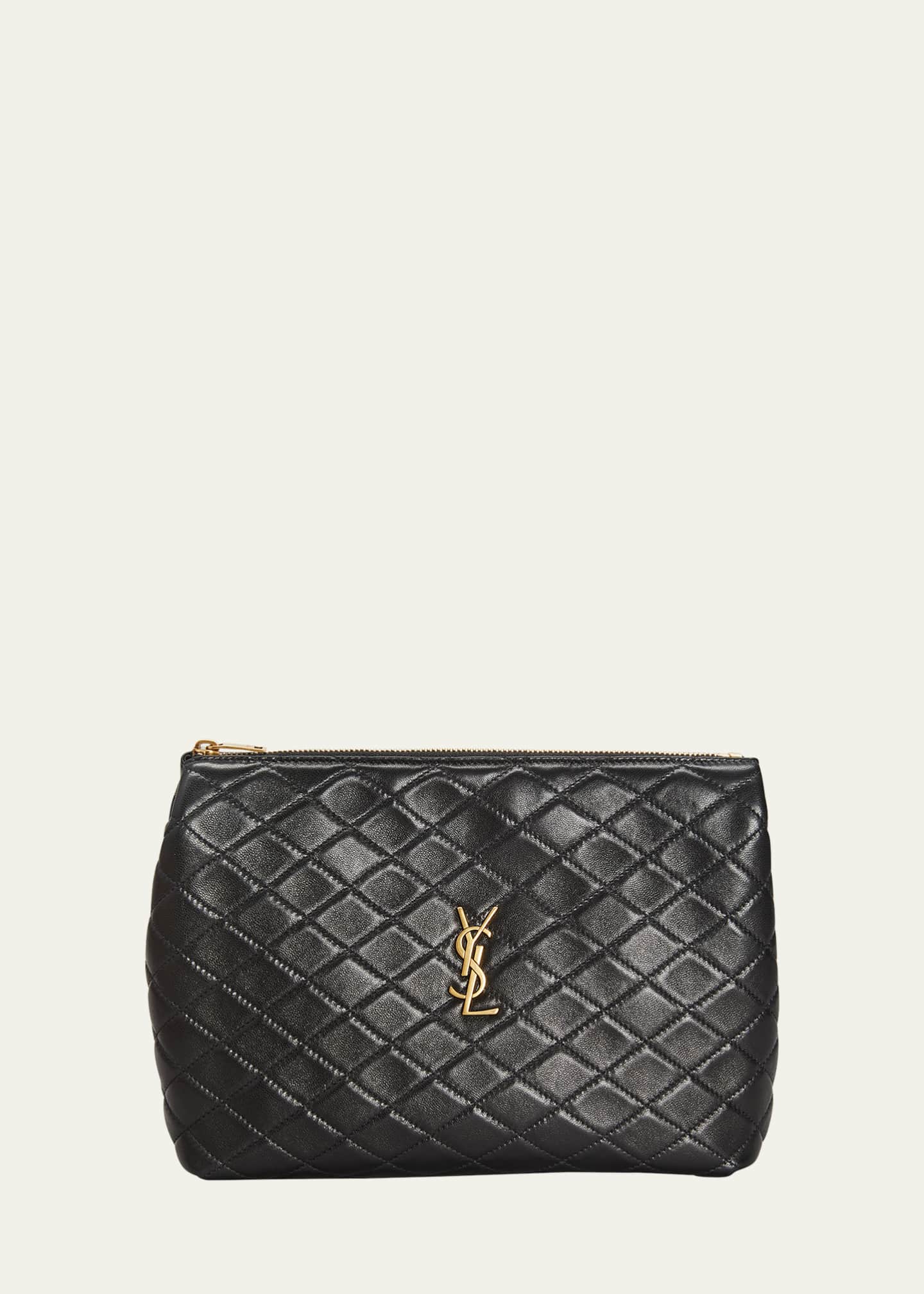 Saint Laurent YSL New Pouch Monogram Clutch Bag - Black for Women