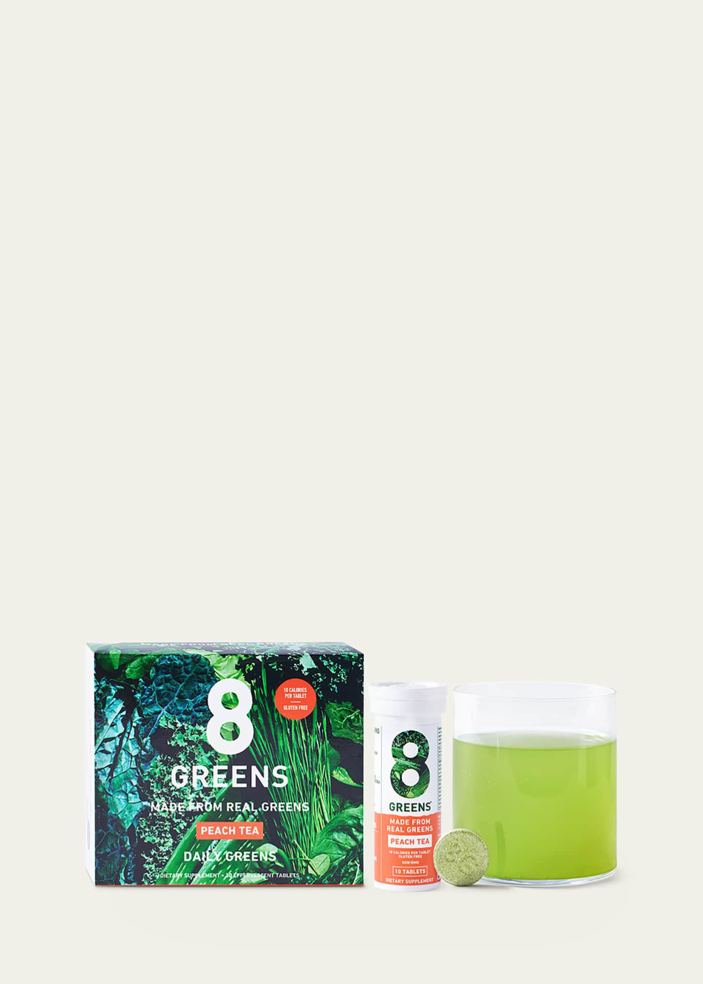 8Greens Peach Tea Effervescent Tablet Dietary Supplement, 30 Count Image 2 of 2