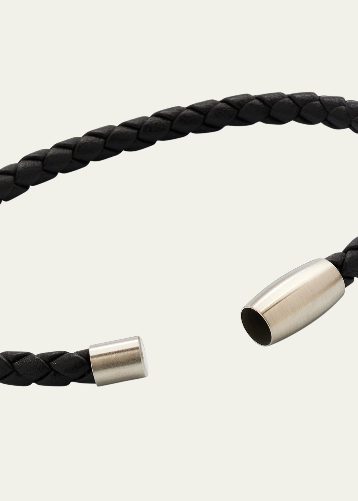 Jan Leslie Men's Magnetic Woven Leather Bracelet Image 4 of 5