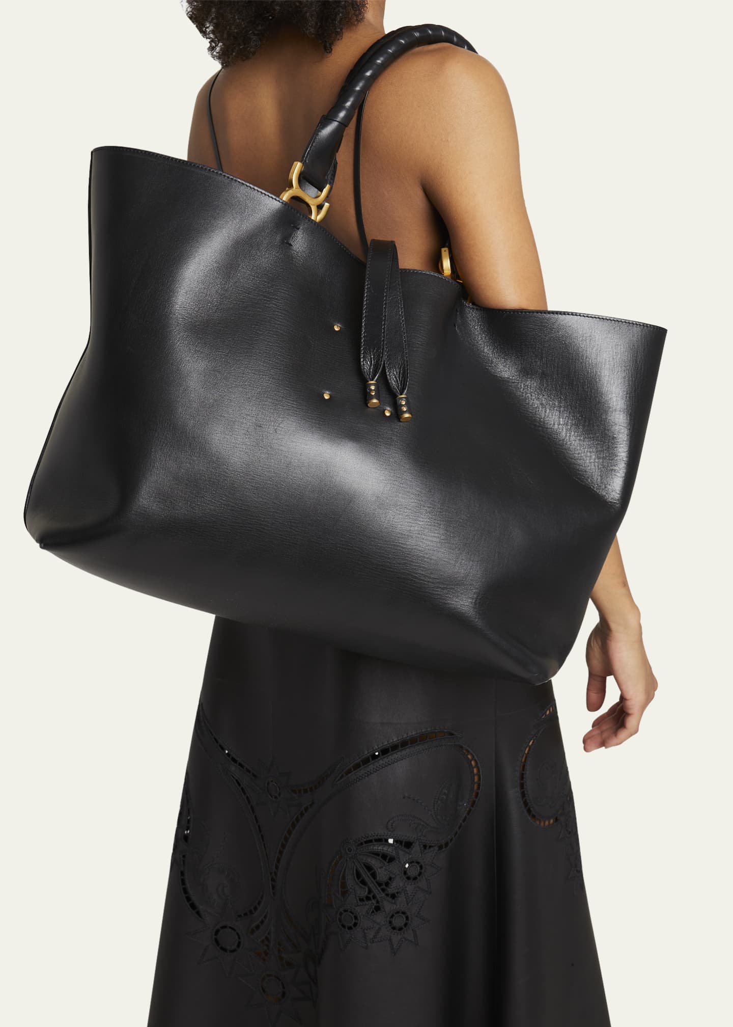 Chloe Marcie Large Grain Calfskin Tote Bag