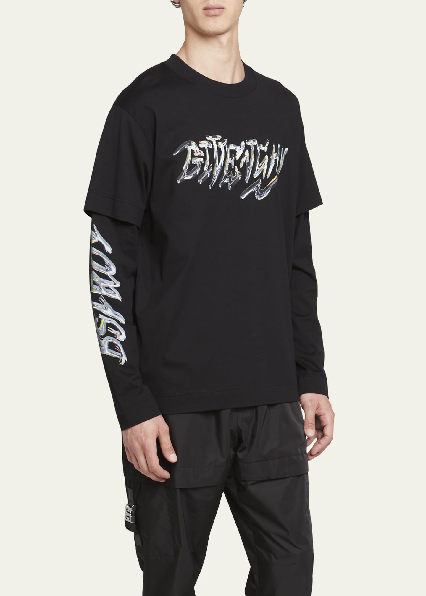 Givenchy Double-Layer Heavy Metal Logo T-Shirt - Goodman