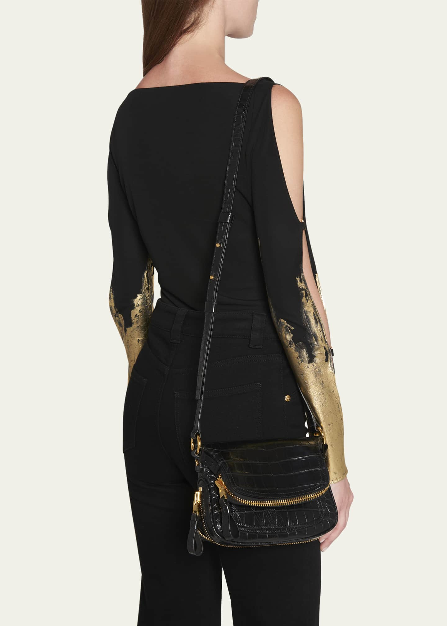 TOM FORD Crocodile-Embossed Leather Utility Jacket - Bergdorf Goodman