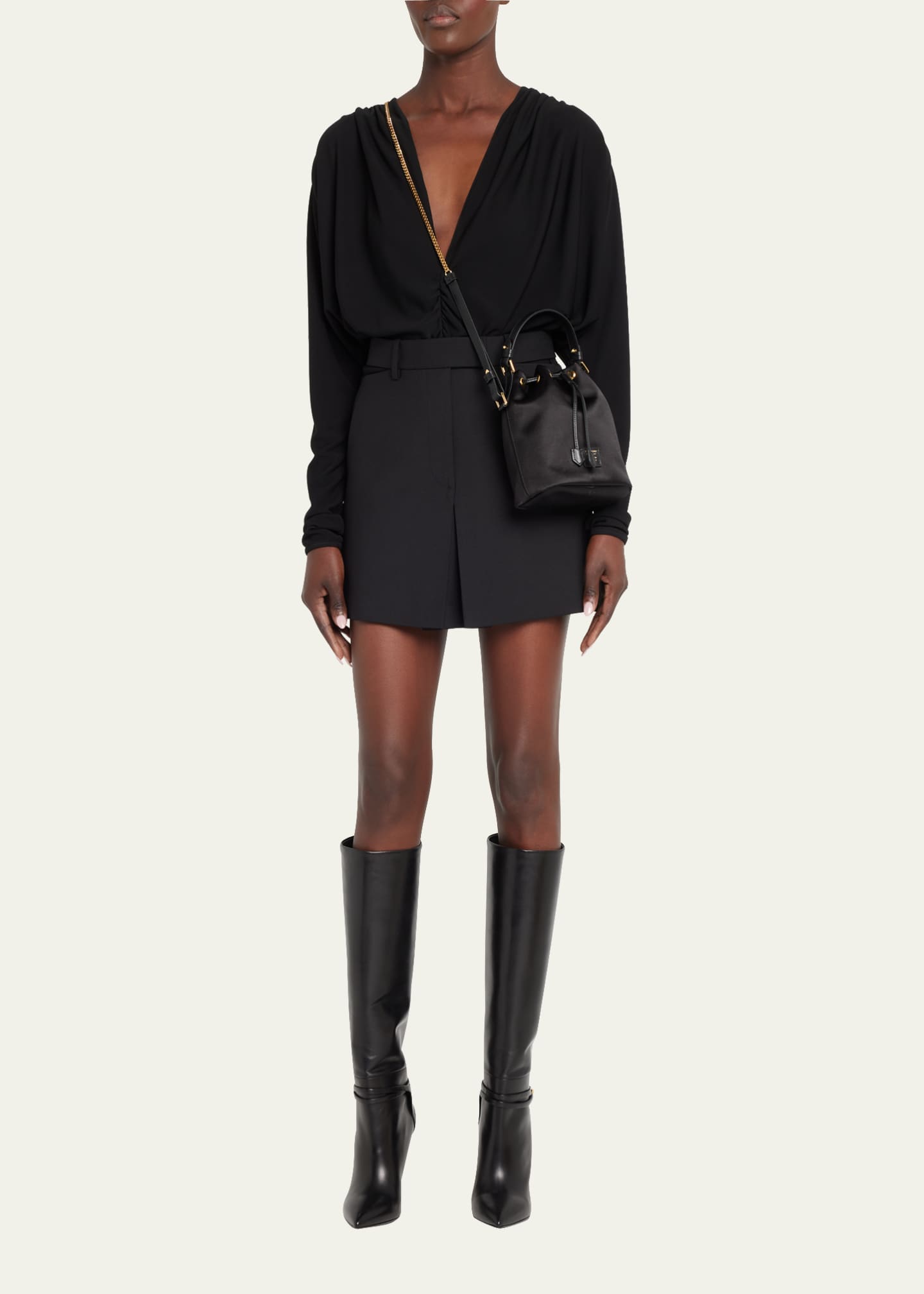 TOM FORD Disco Small Satin Chain Bucket Bag