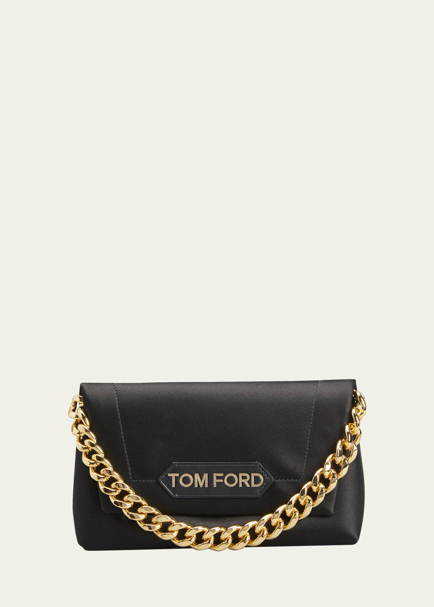 TOM FORD Label Mini Satin Chain Shoulder Bag - Bergdorf Goodman