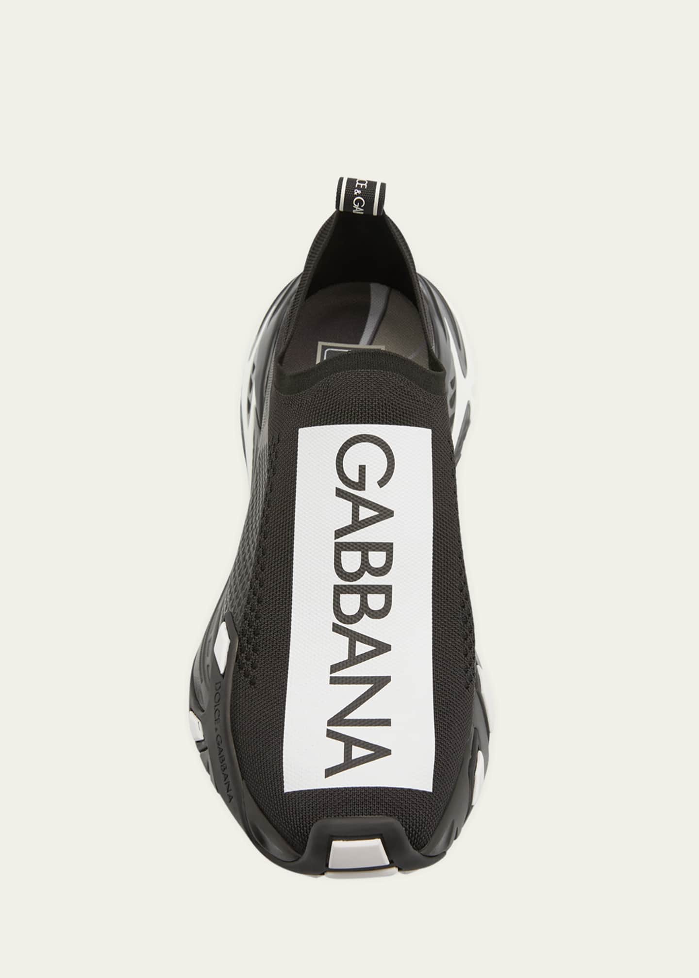 Dolce&Gabbana Men's Fast Logo-Stripe Sock Sneakers Image 5 of 5