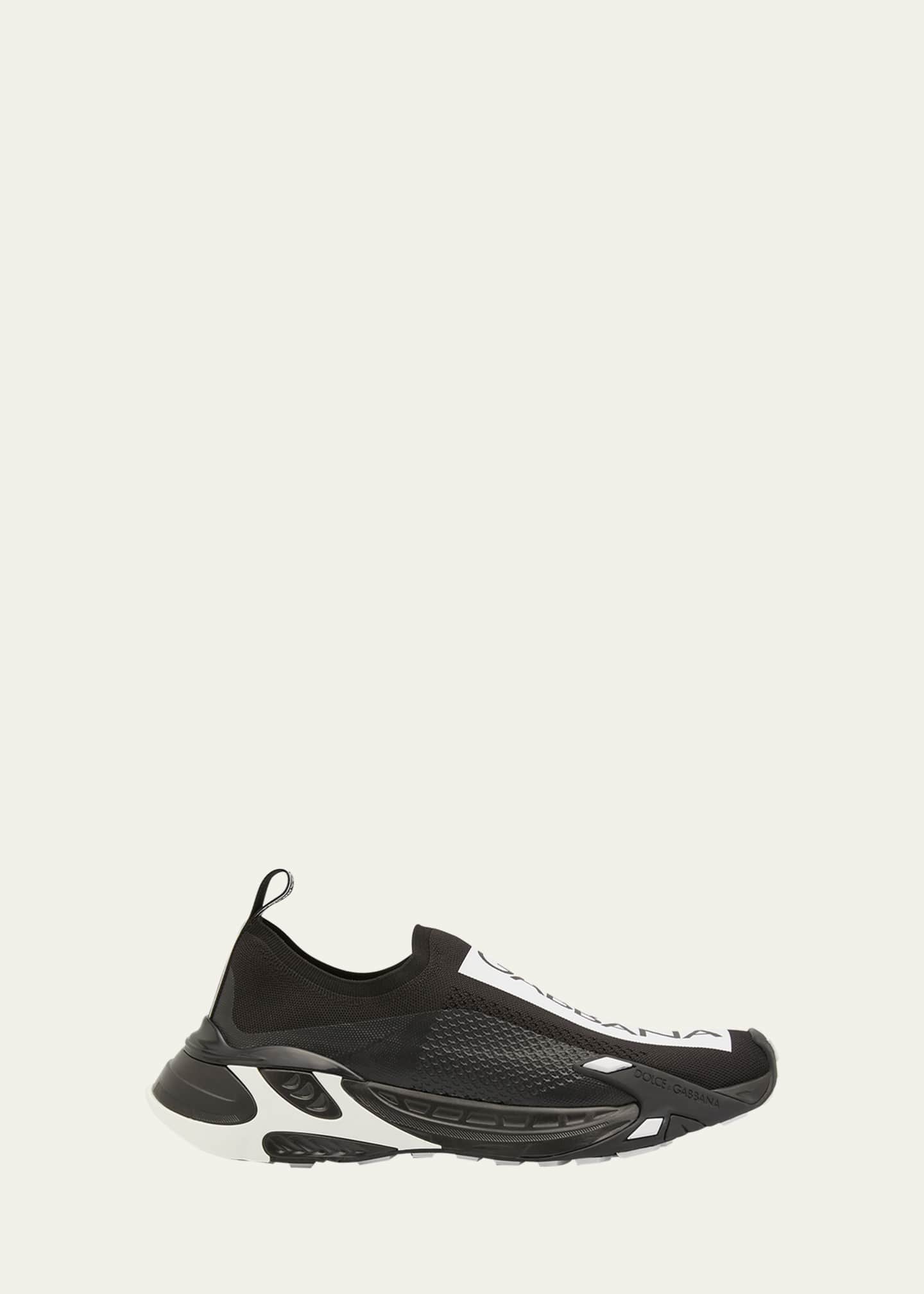Dolce&Gabbana Men's Fast Logo-Stripe Sock Sneakers Image 1 of 5