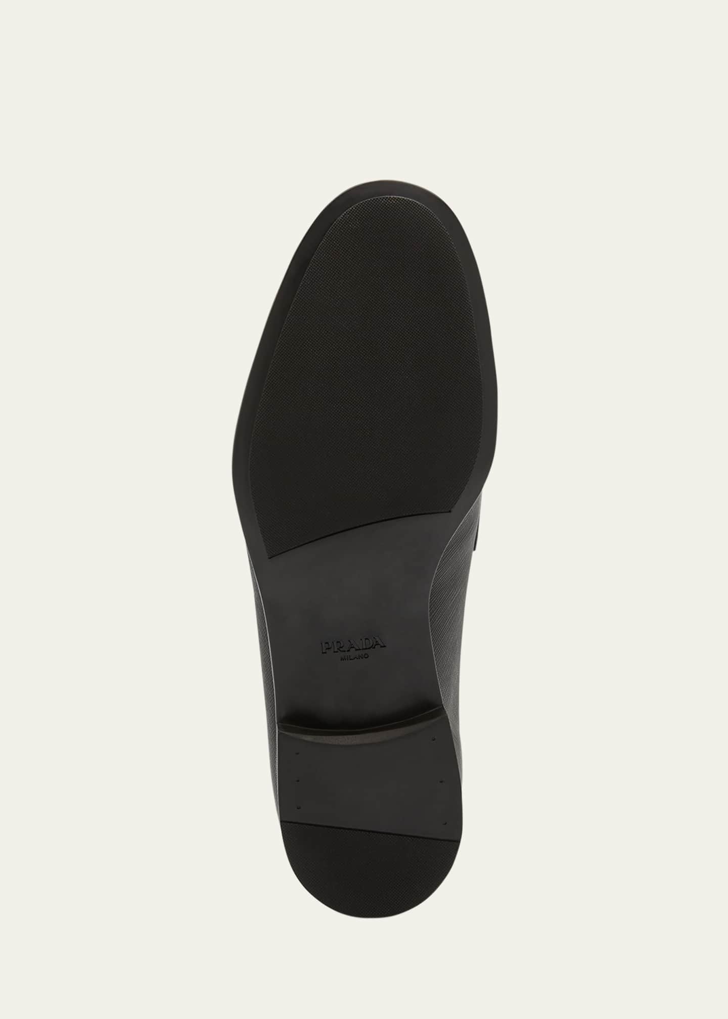 Prada Men's Triangle Logo Saffiano Leather Loafers Image 4 of 5