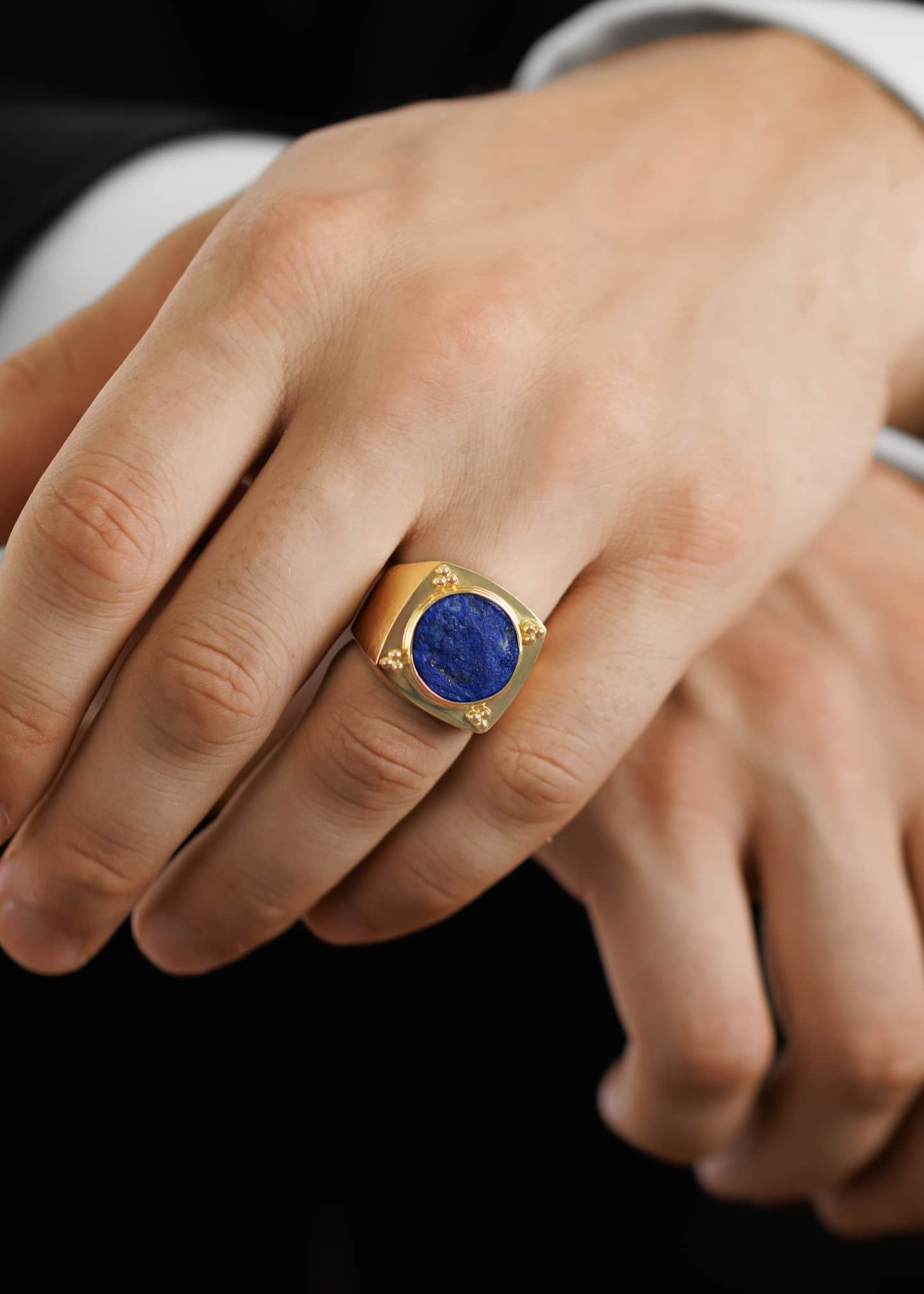 Mens lapis clearance ring gold