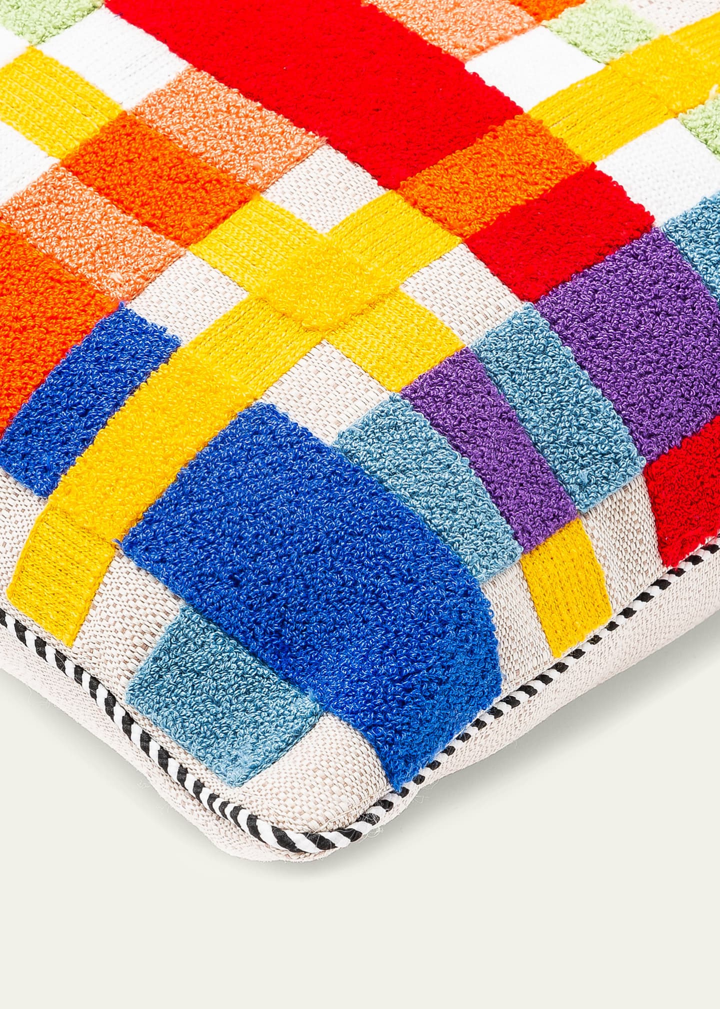 MacKenzieChilds Avant Garden Plaid Outdoor Pillow Bergdorf Goodman