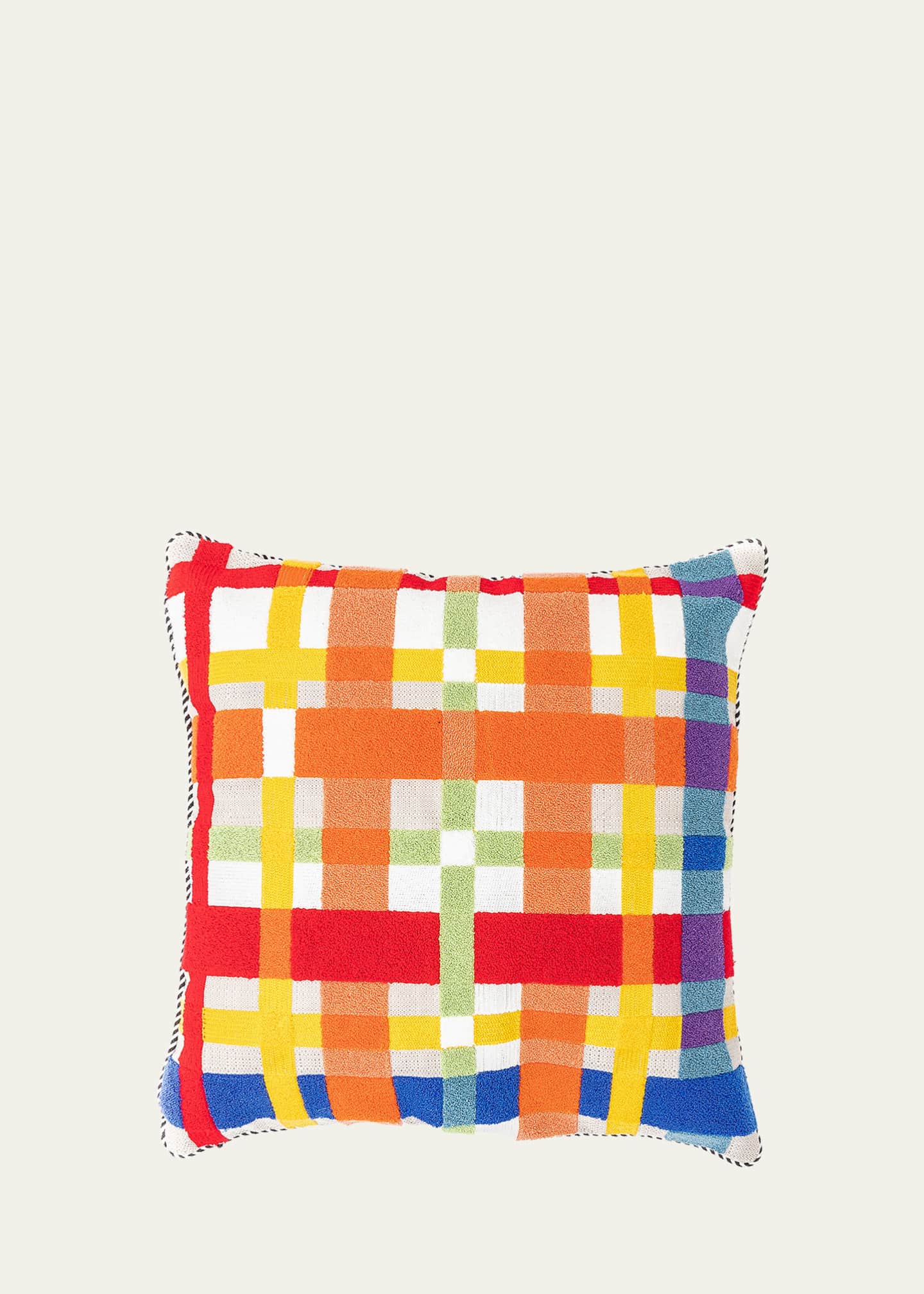 MacKenzie Childs Avant Garden Plaid Outdoor Pillow Bergdorf Goodman