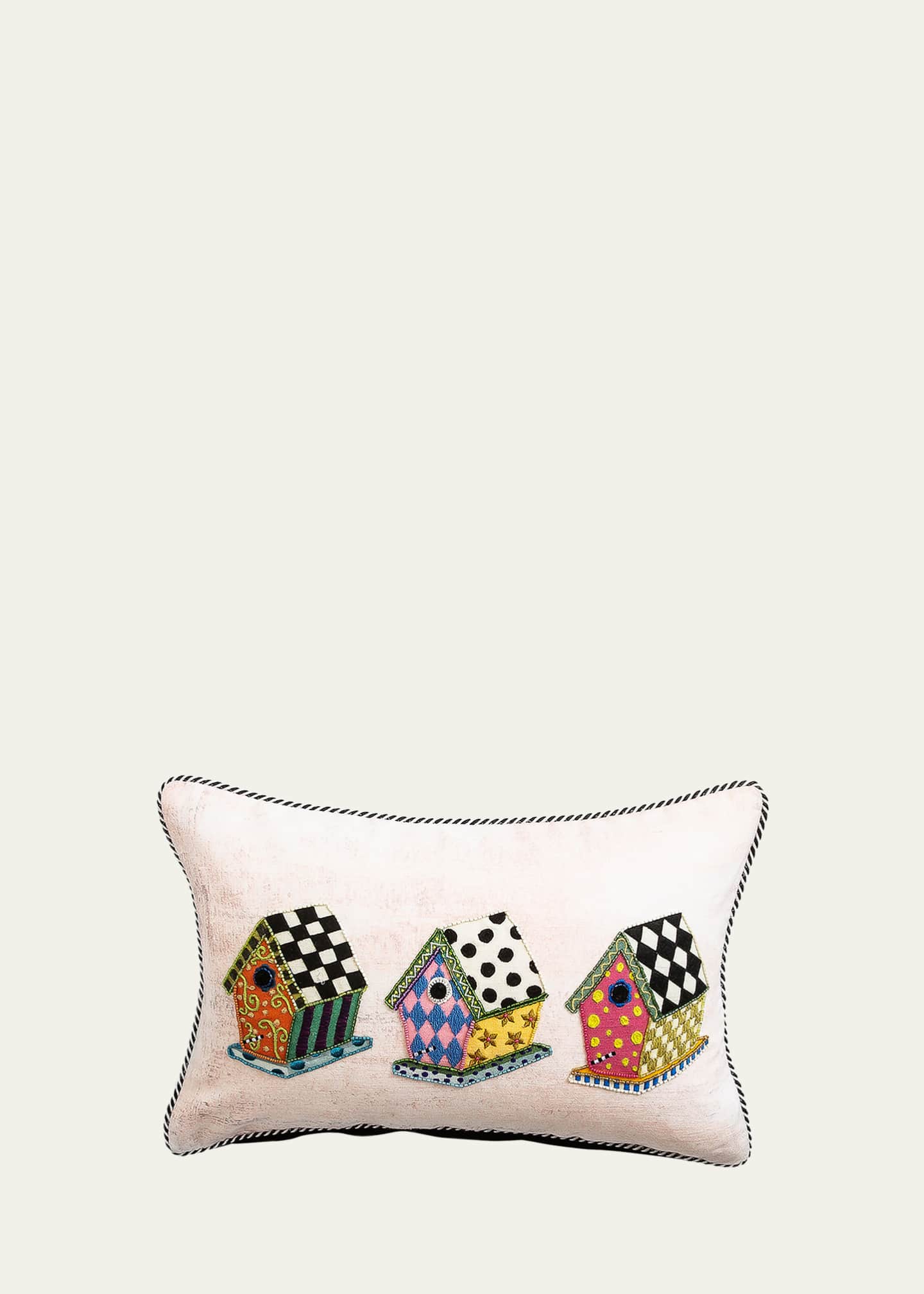 MacKenzie-Childs Bird House Lumbar Pillow Image 1 of 3