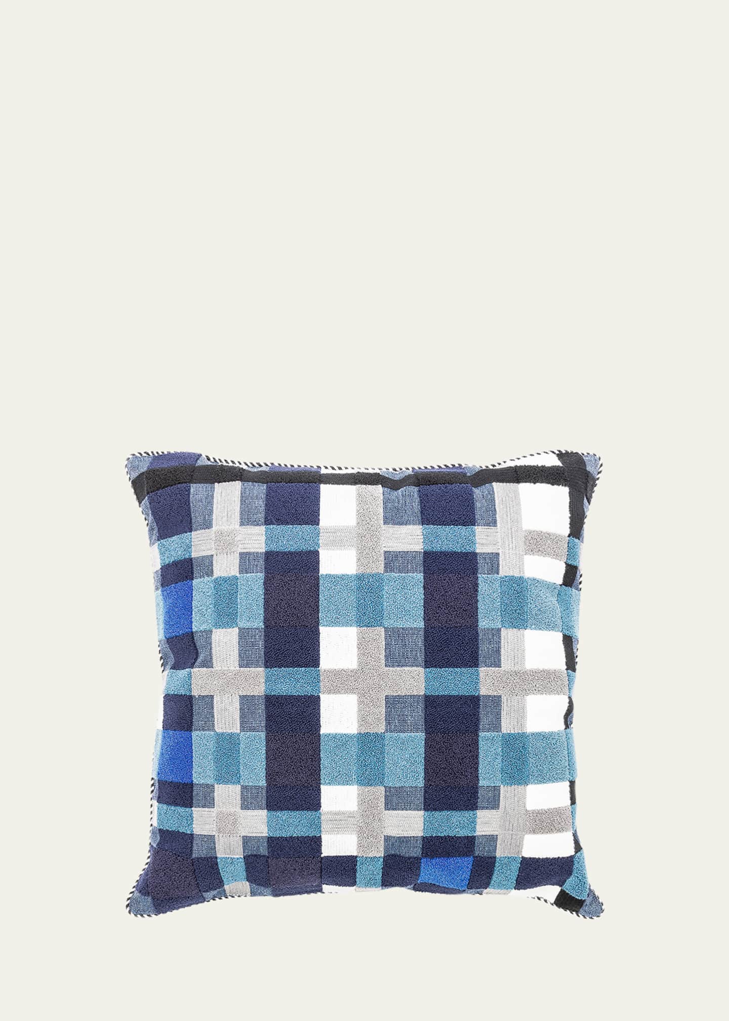 MacKenzie-Childs Boathouse Plaid Outdoor Pillow Image 1 of 2