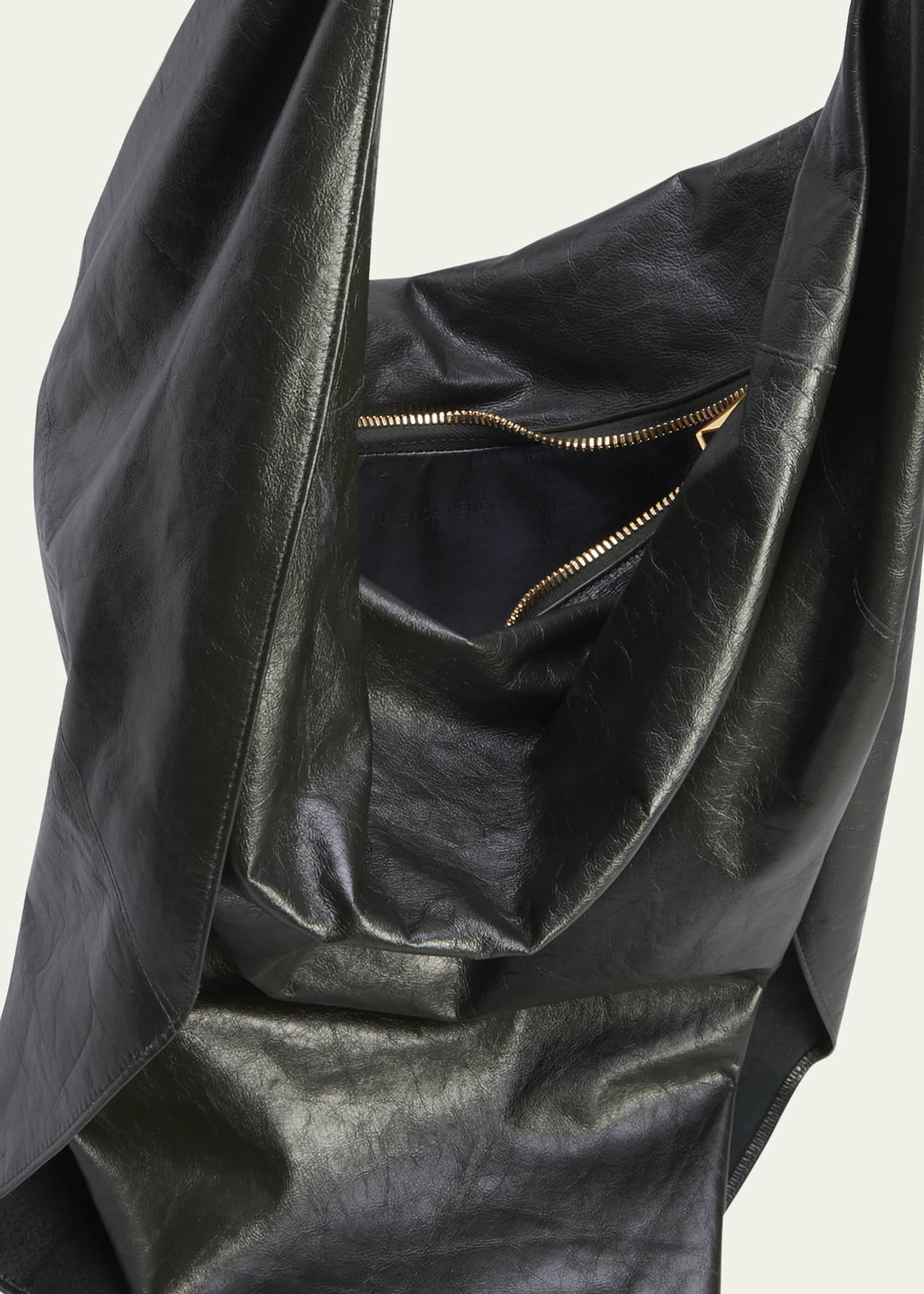 Prada Black Leather Slouchy Hobo Shoulder Bag