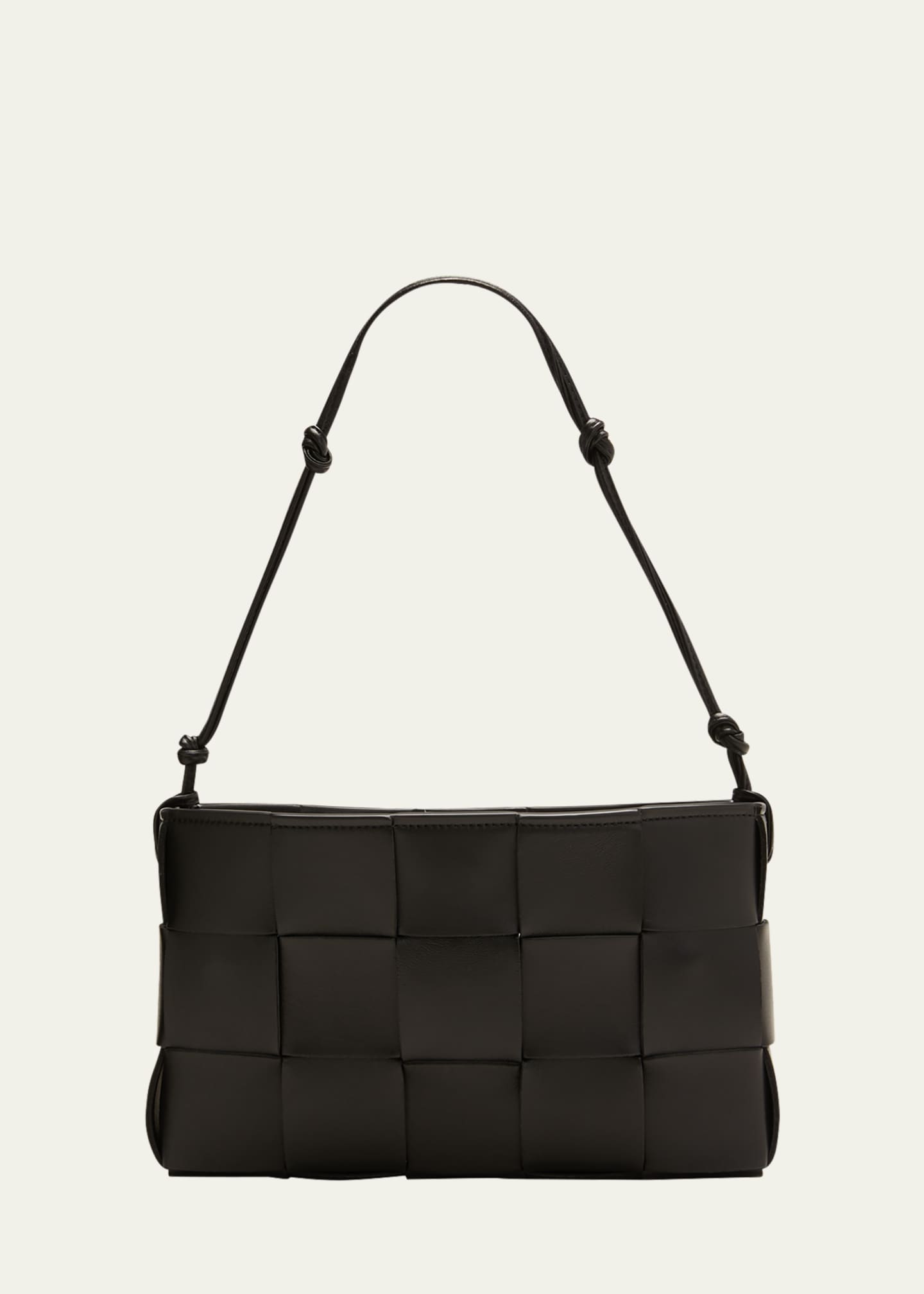 Bottega Veneta Mini Cassette Intrecciato Leather Shoulder Bag - Black - One Size