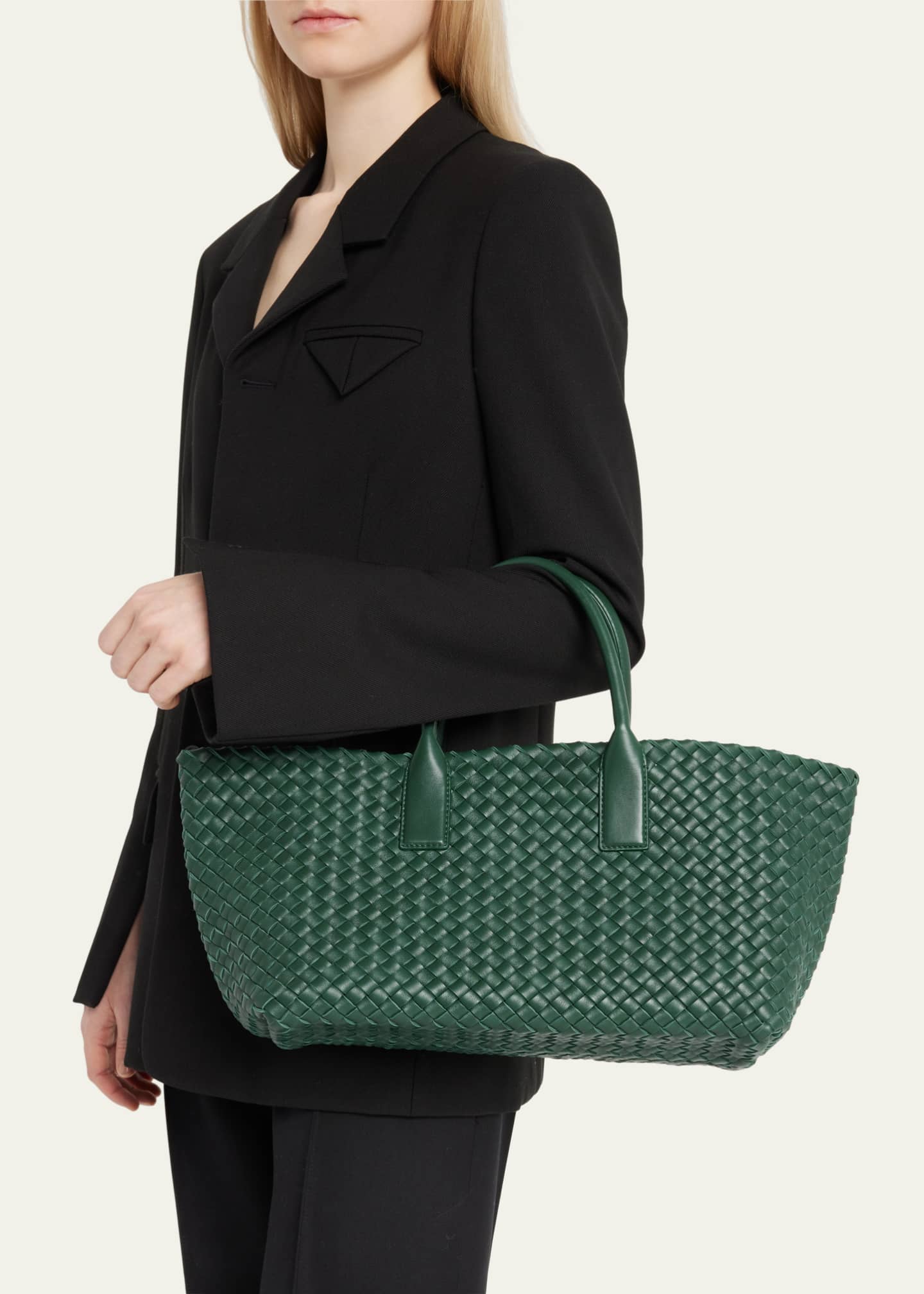 Bottega Veneta Mini Cabat - Green - Woman - Lambskin