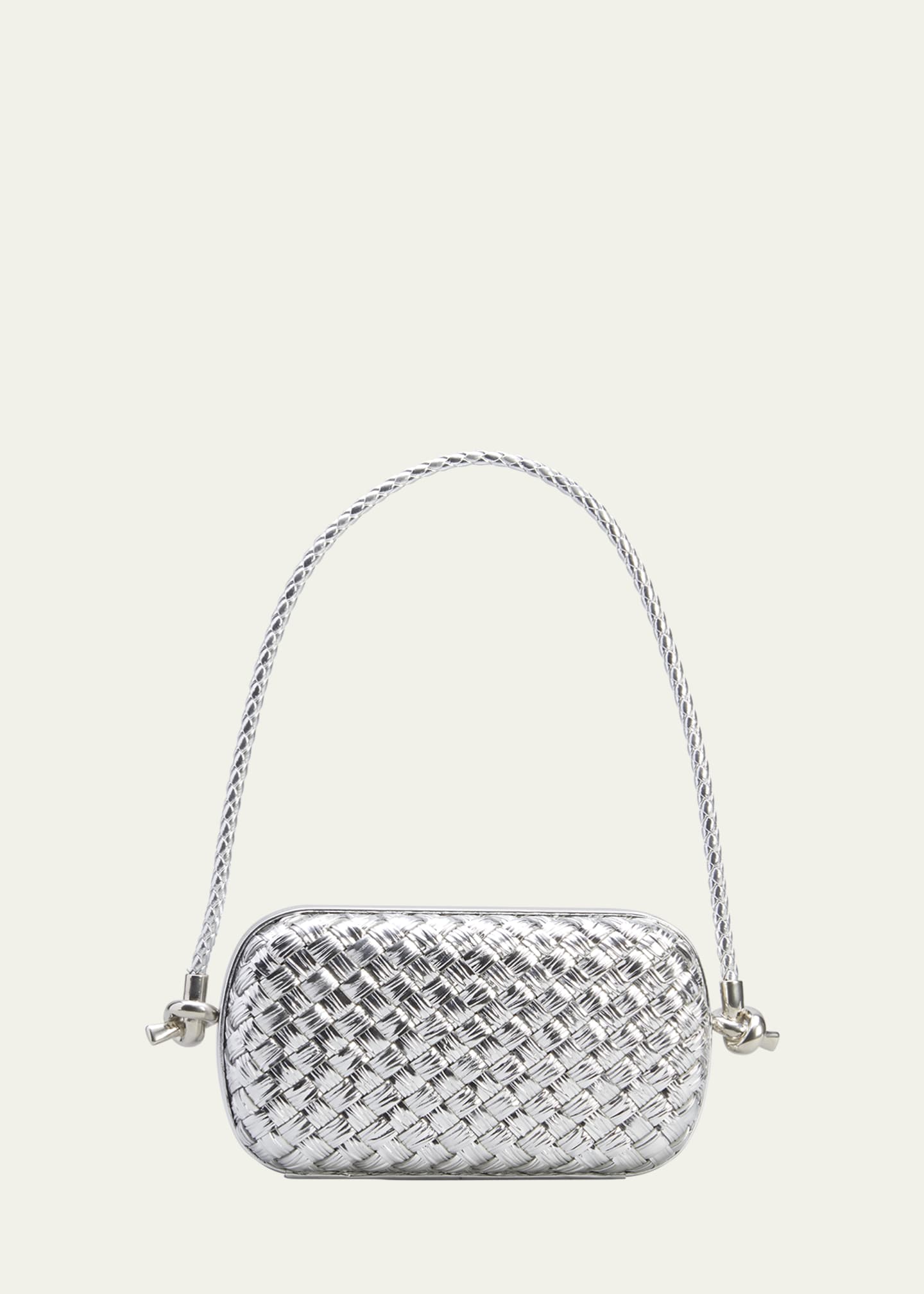 Bottega Veneta Knot Minaudiere Shoulder Bag - Silver/Silver