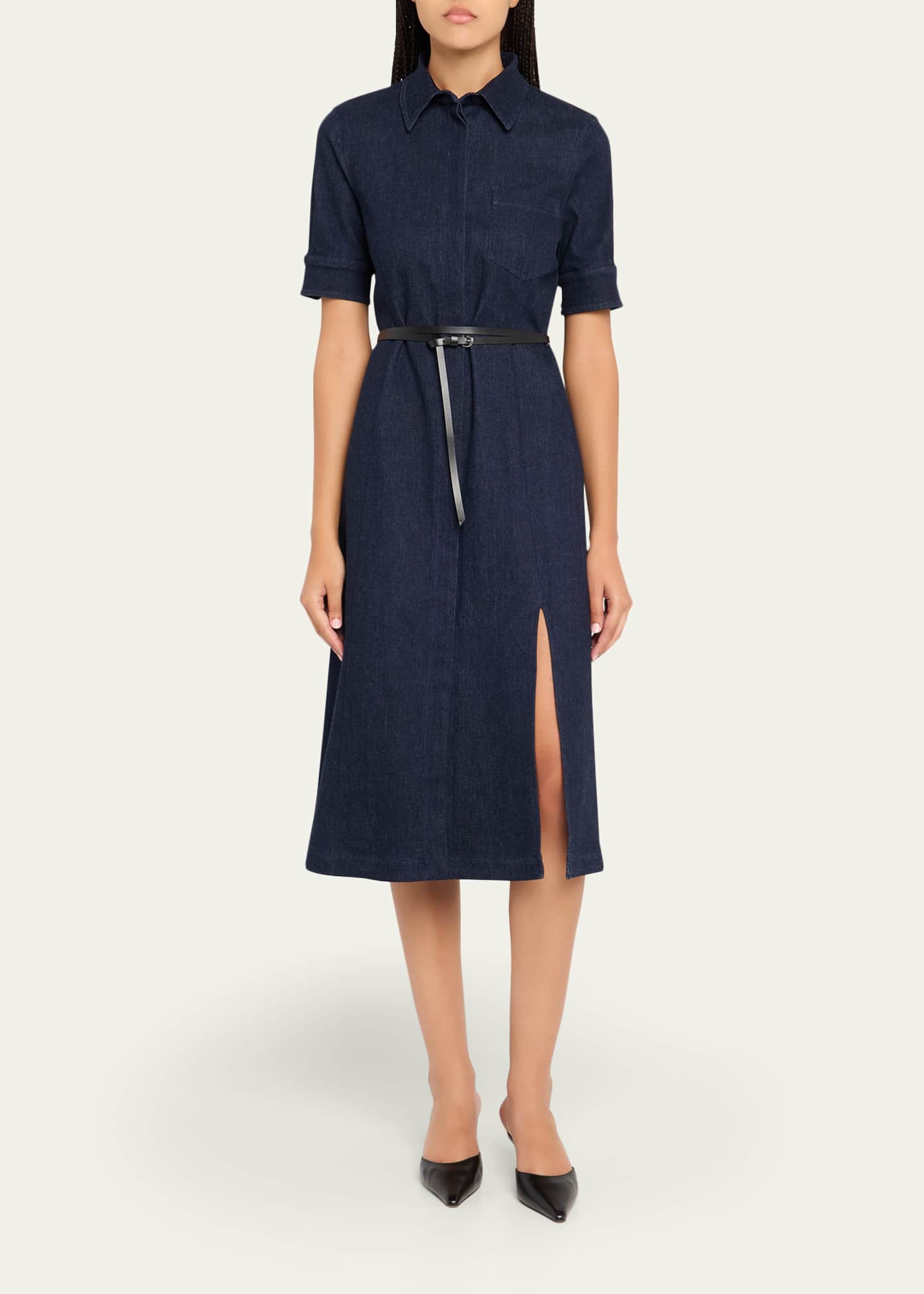 altuzarra leather dress Altuzarra Kirsty Wrap-Effect Leather Midi Dress In Black - 40% Off