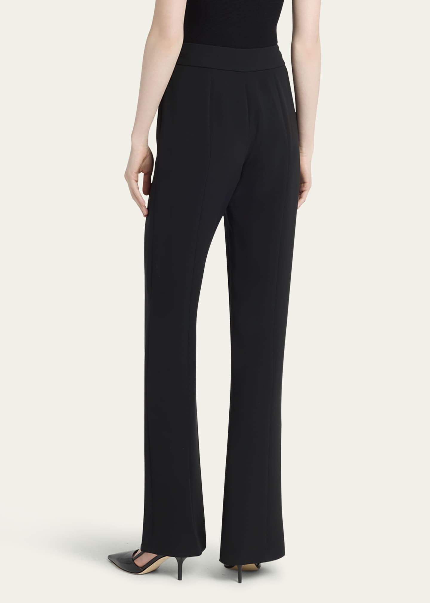 Giorgio Armani Black Cady Straight-Leg Pants Image 3 of 5