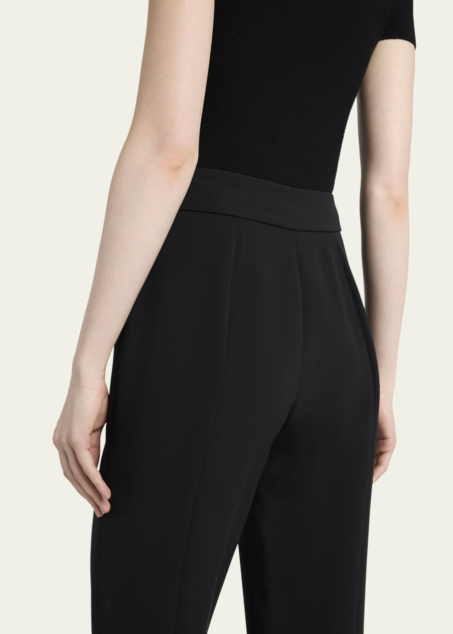 Giorgio Armani Black Cady Straight-Leg Pants - Bergdorf Goodman