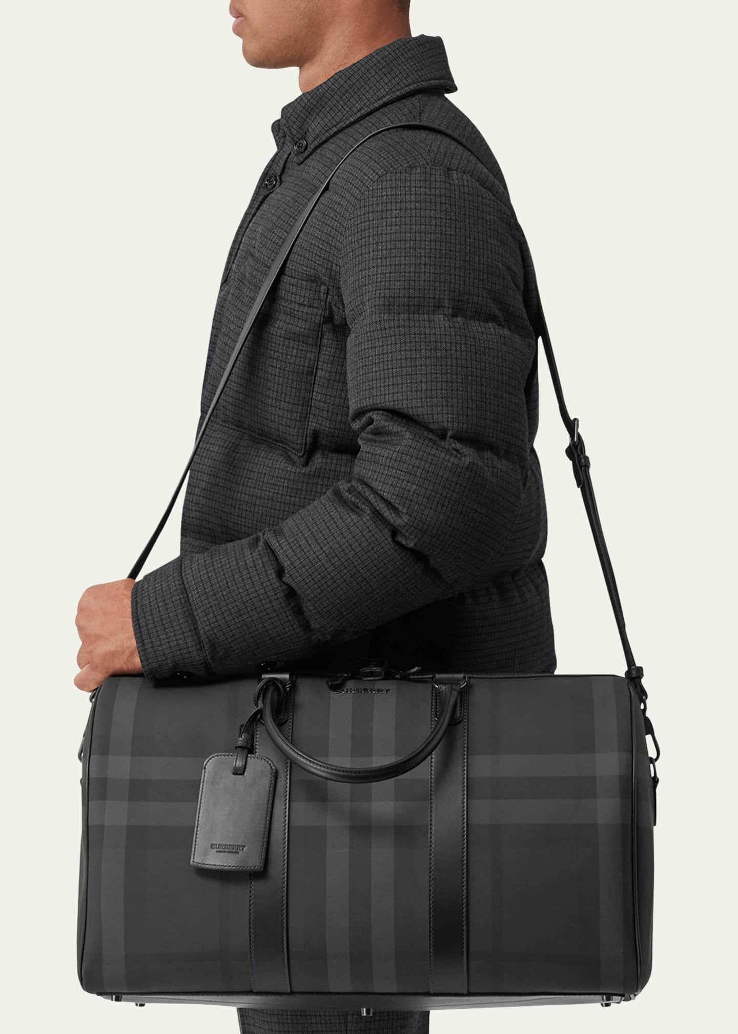 Burberry Men's Exaggerated Check Duffel Bag