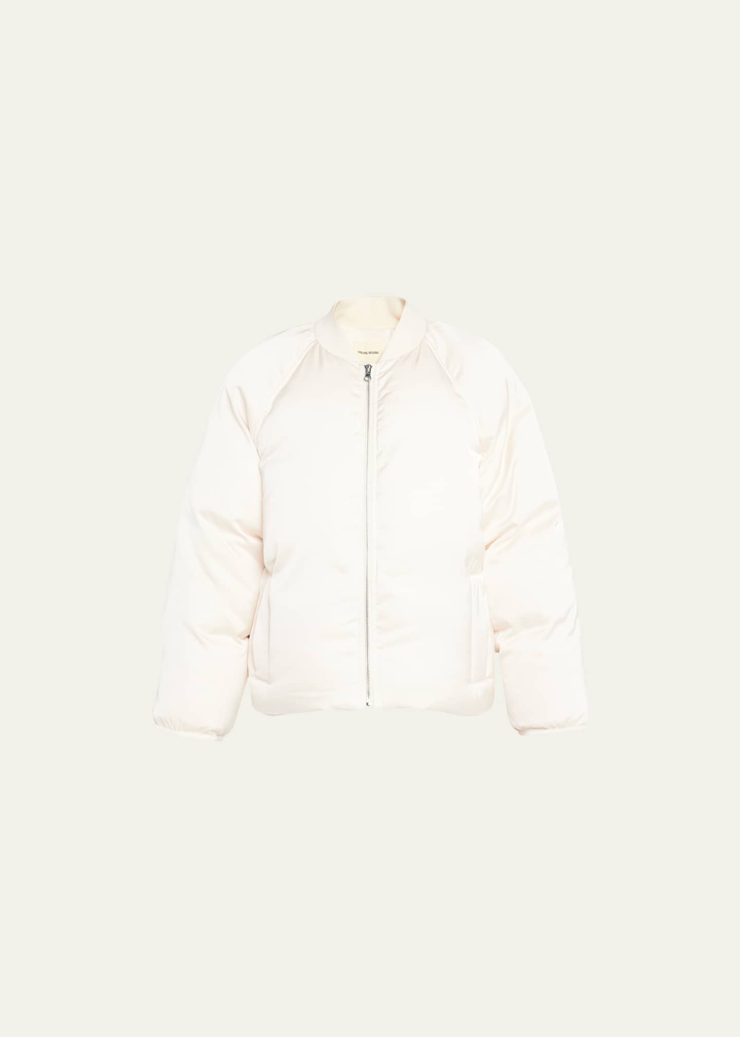 Dames oversized satijnen korte jas Urban Classics College