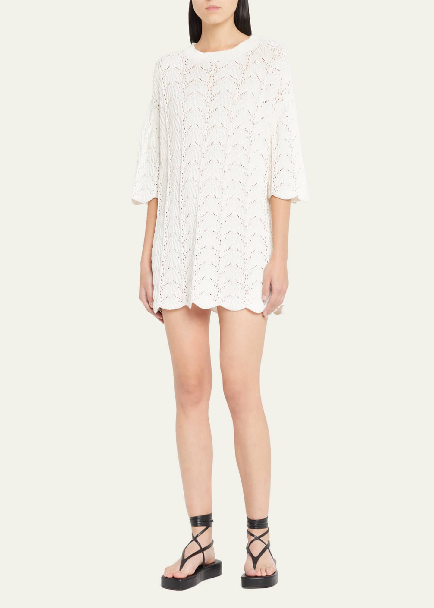 Loulou Studio Crochet Short Dress Bergdorf Goodman