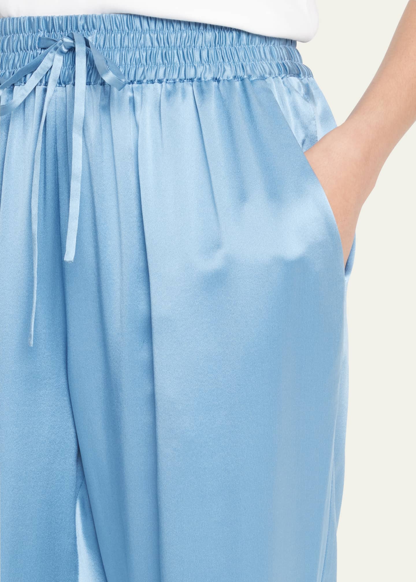 Loulou Studio Drawstring Straight-Leg Silk Pants Image 5 of 5