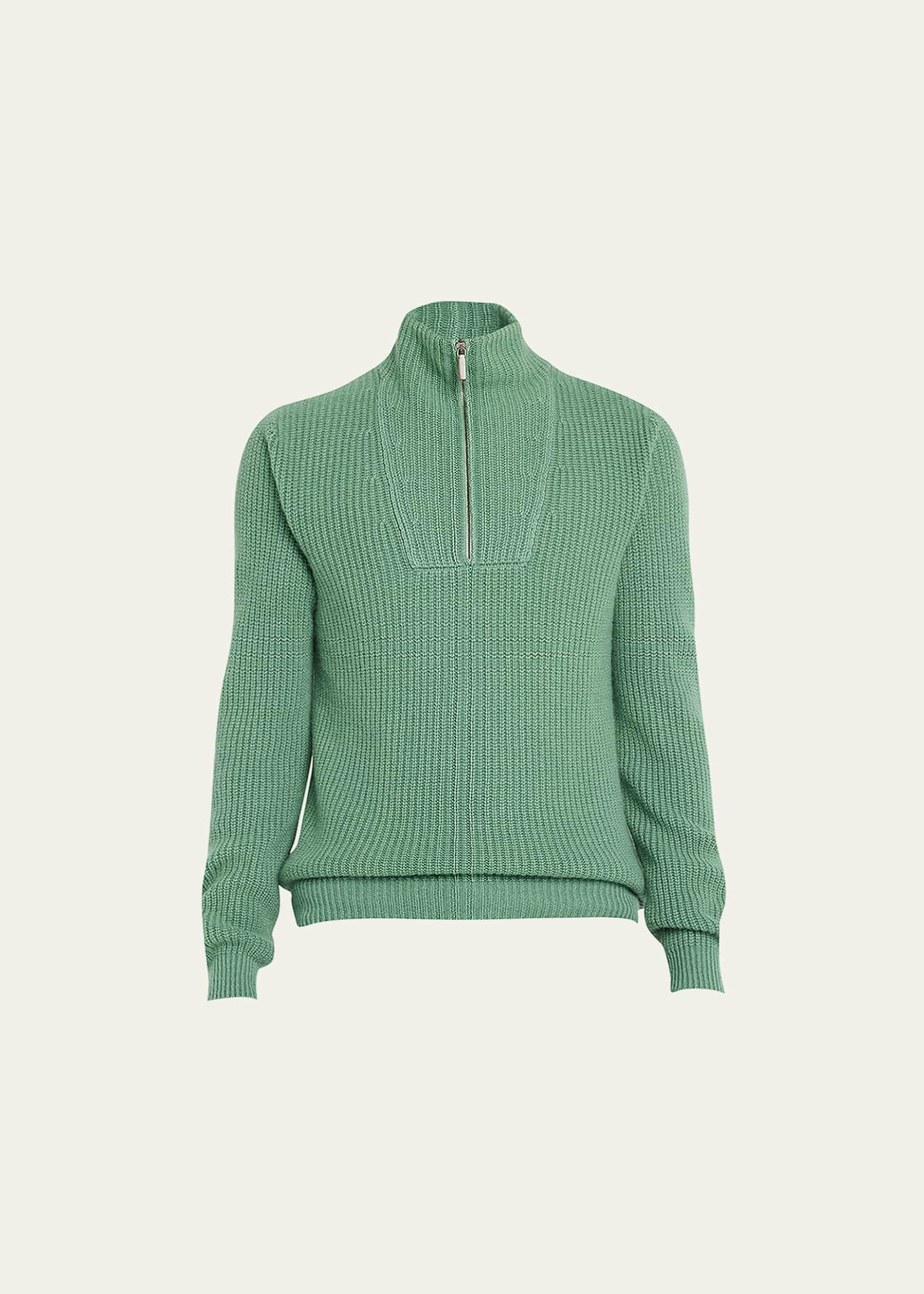 Iris Von Arnim Men s Half Zip Ribbed Cashmere Sweater Bergdorf