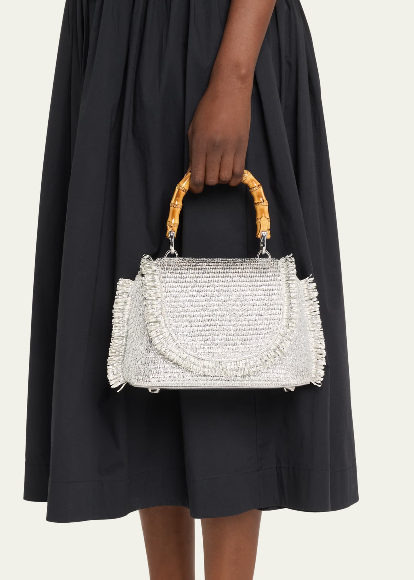 Cult Gaia Ozzy Mini Fringe Metallic Top Handle Bag Bergdorf Goodman