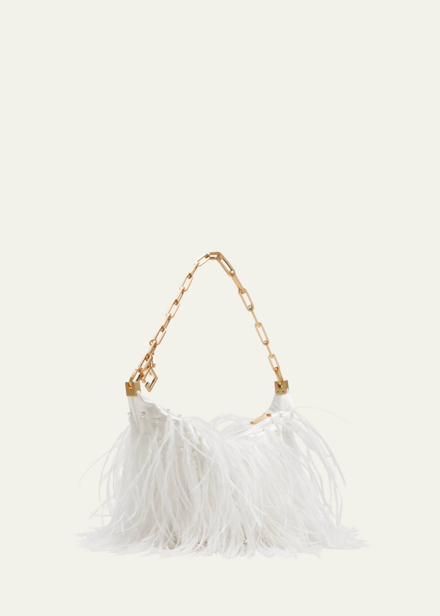 Cult Gaia Gia Ostrich Feather Shoulder Bag - Bergdorf Goodman