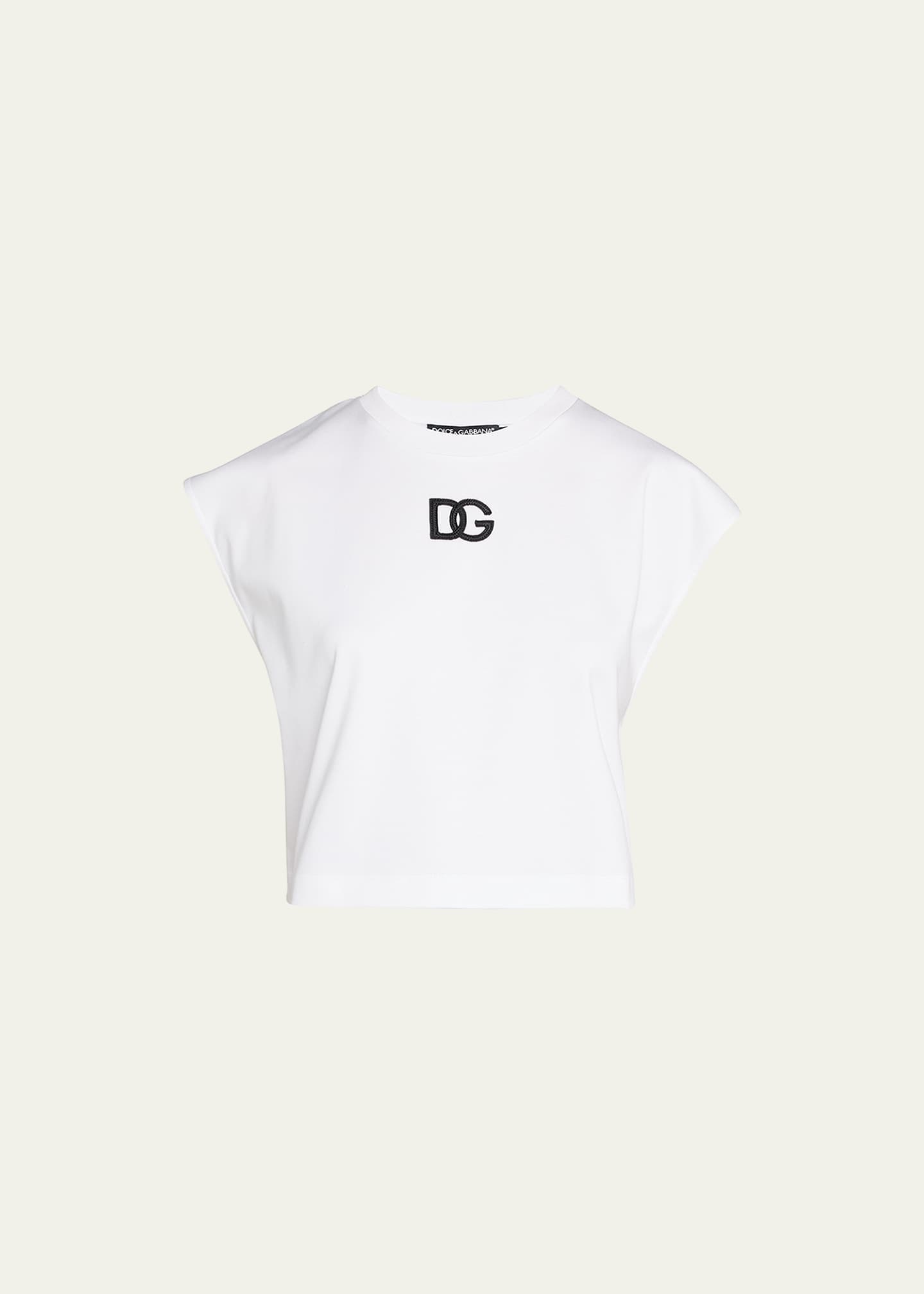 Dolce&Gabbana Interlock Jersey Top With DG Logo Patch Image 1 of 5