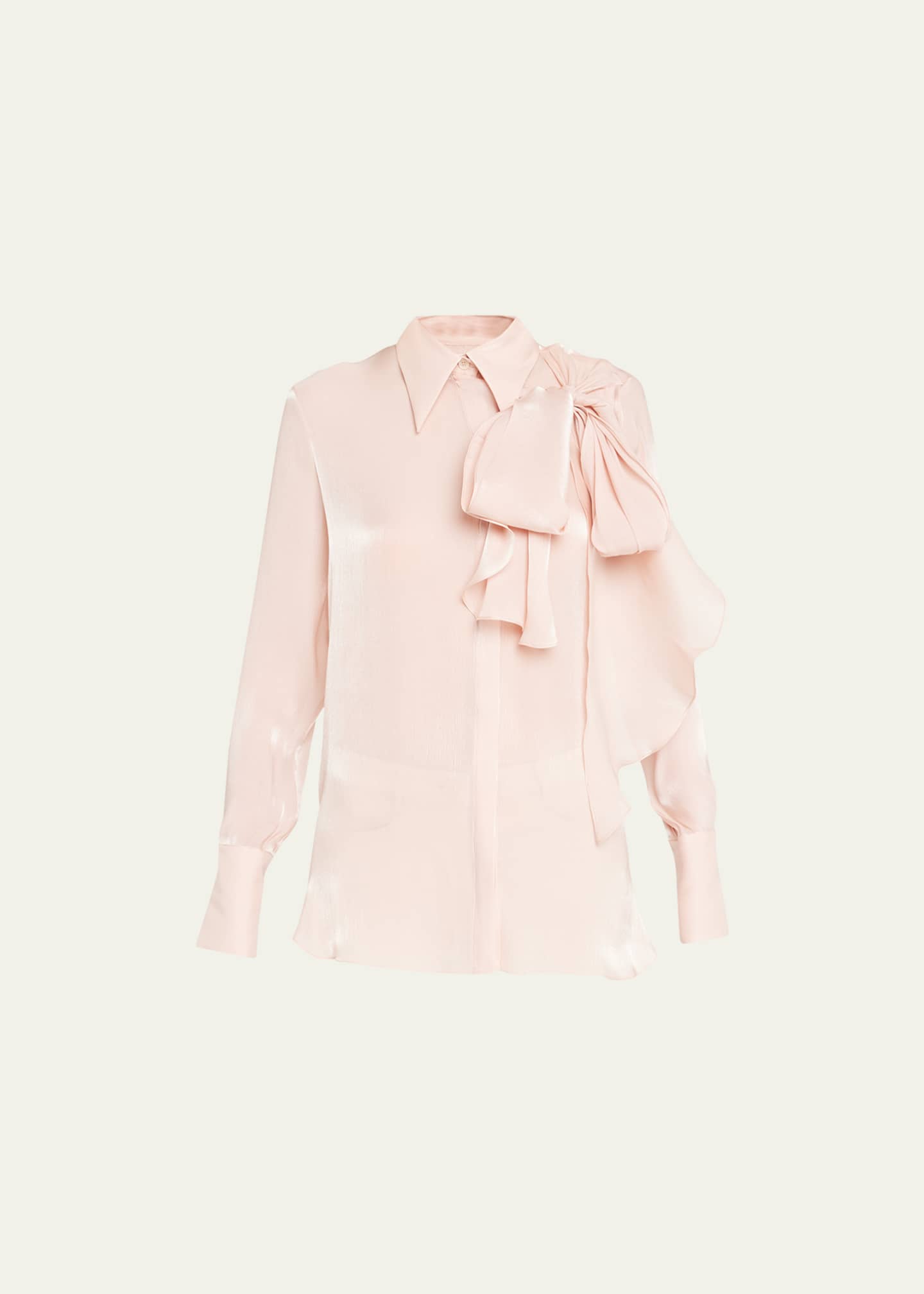 Victoria Beckham Tie-Neck Cutout Button Down Blouse - Bergdorf Goodman